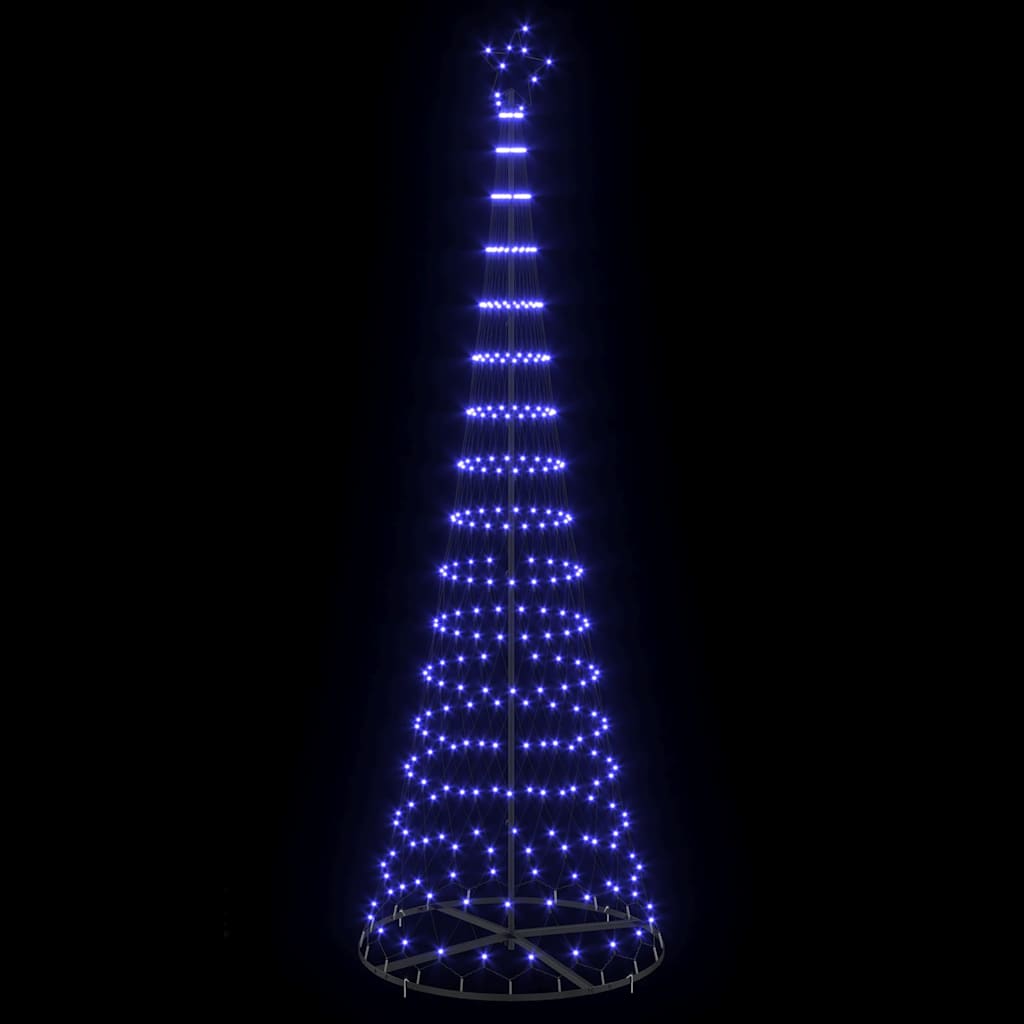 vidaXL Choinka świąteczna LED z podstawą Niebieski 302,5 cm Metal