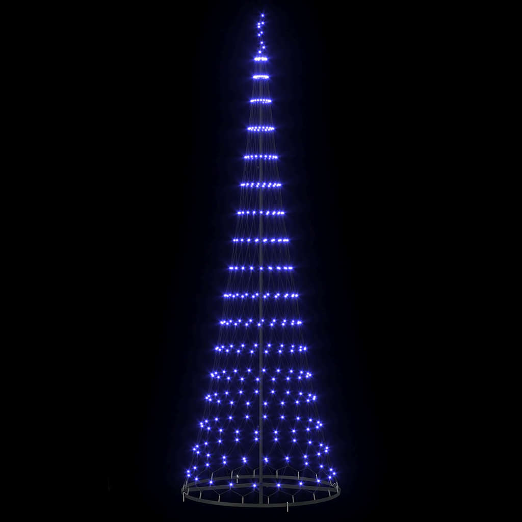 vidaXL Choinka świąteczna LED z podstawą Niebieski 302,5 cm Metal
