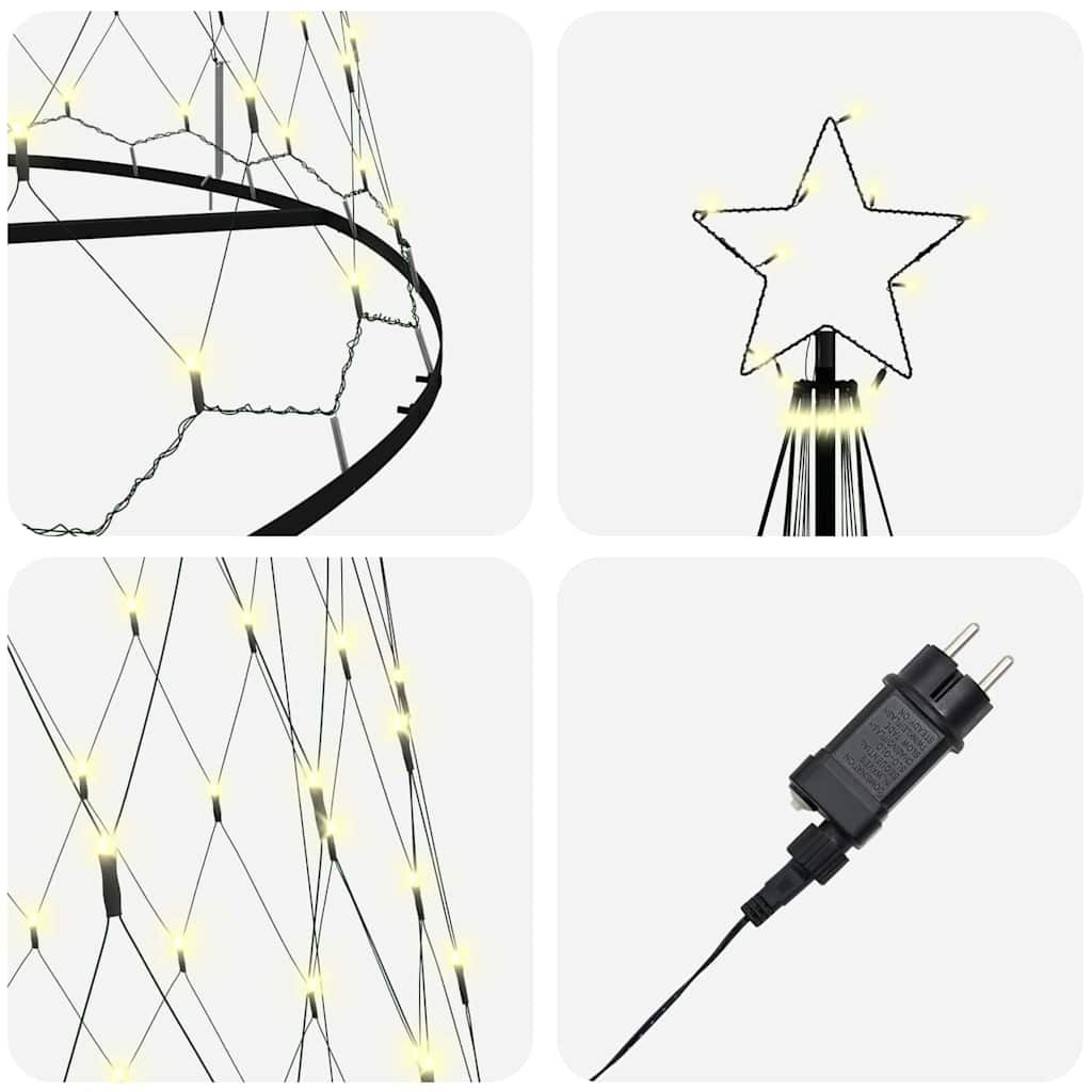 vidaXL Choinka świąteczna LED z podstawą Ciepła biel 500 cm Metal