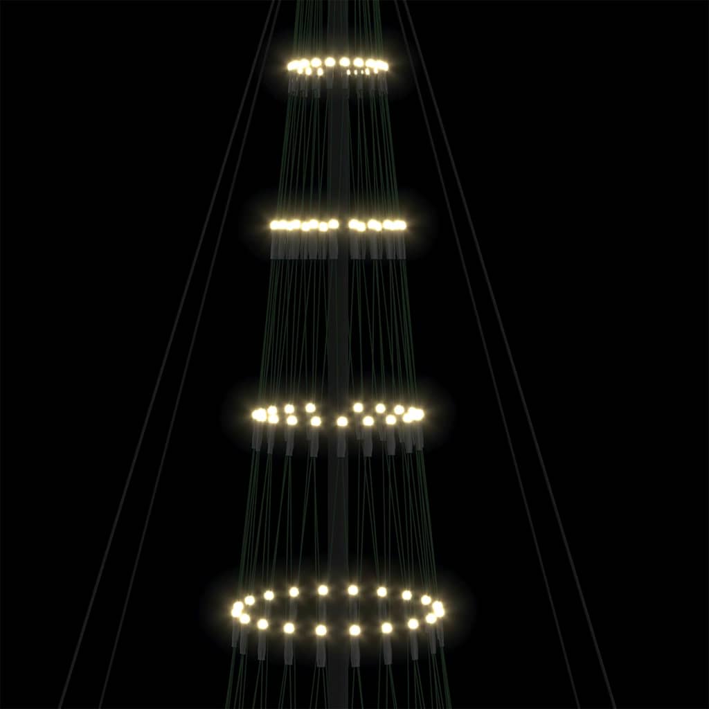 vidaXL Choinka świąteczna LED z podstawą Ciepła biel 500 cm Metal