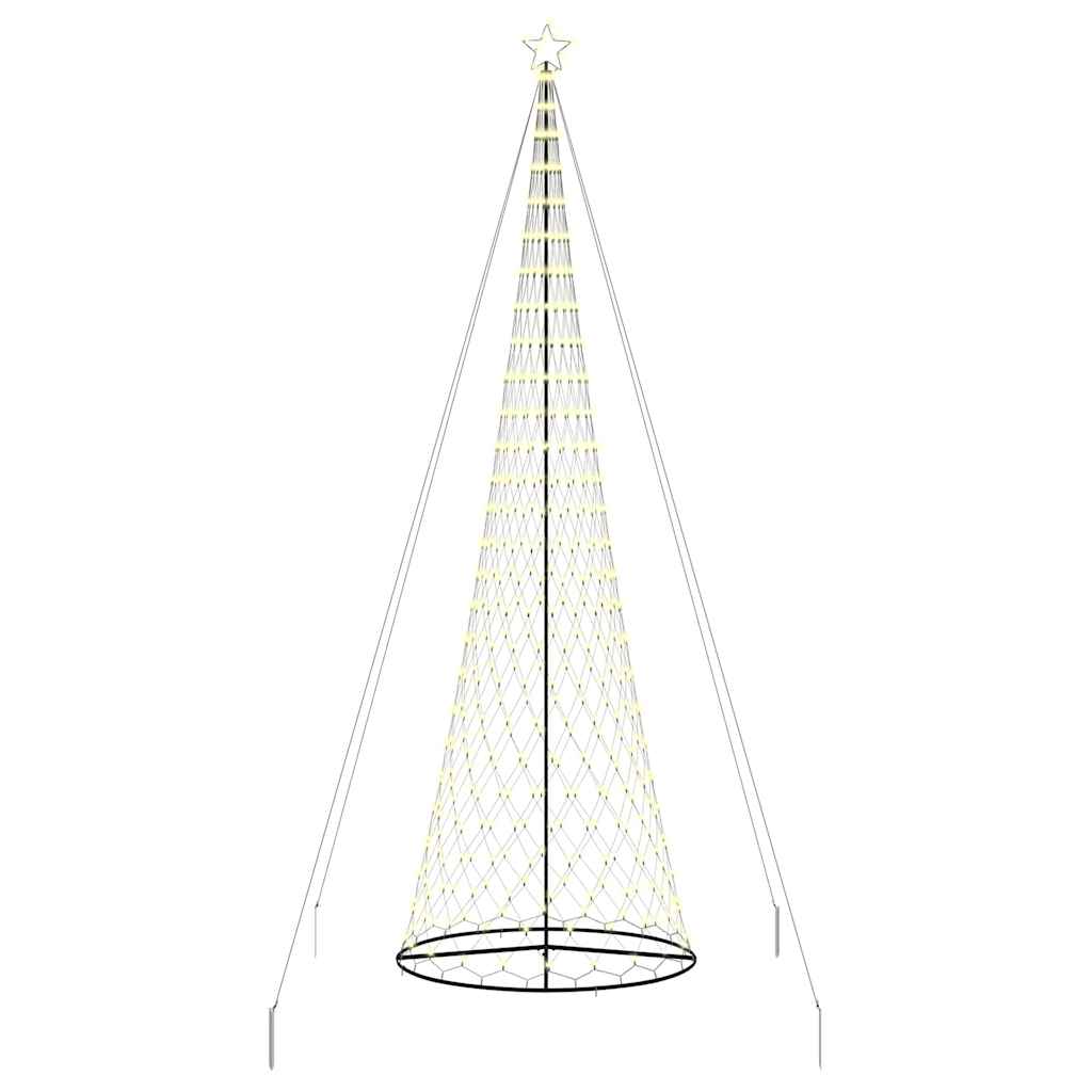 vidaXL Choinka świąteczna LED z podstawą Ciepła biel 500 cm Metal