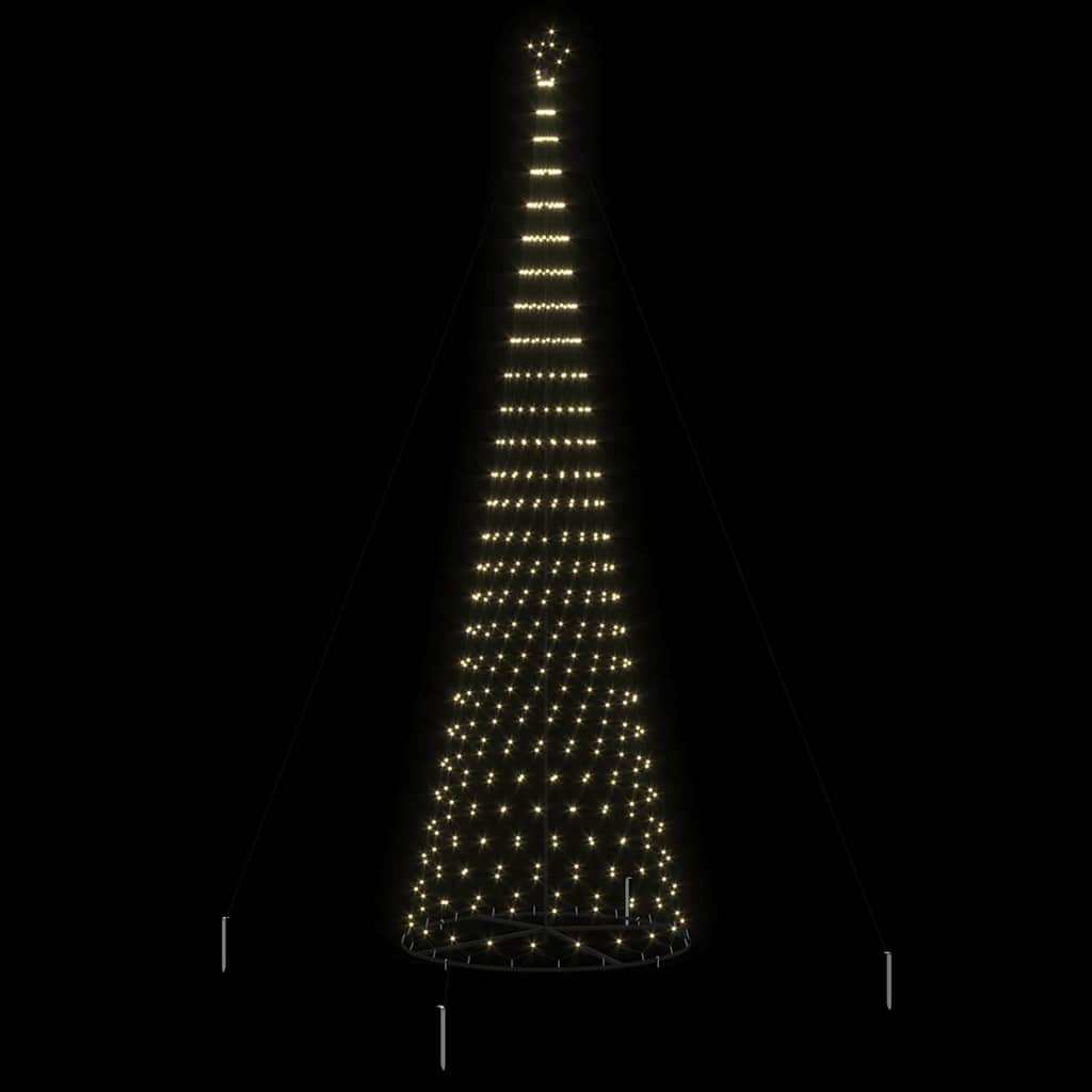 vidaXL Choinka świąteczna LED z podstawą Ciepła biel 500 cm Metal
