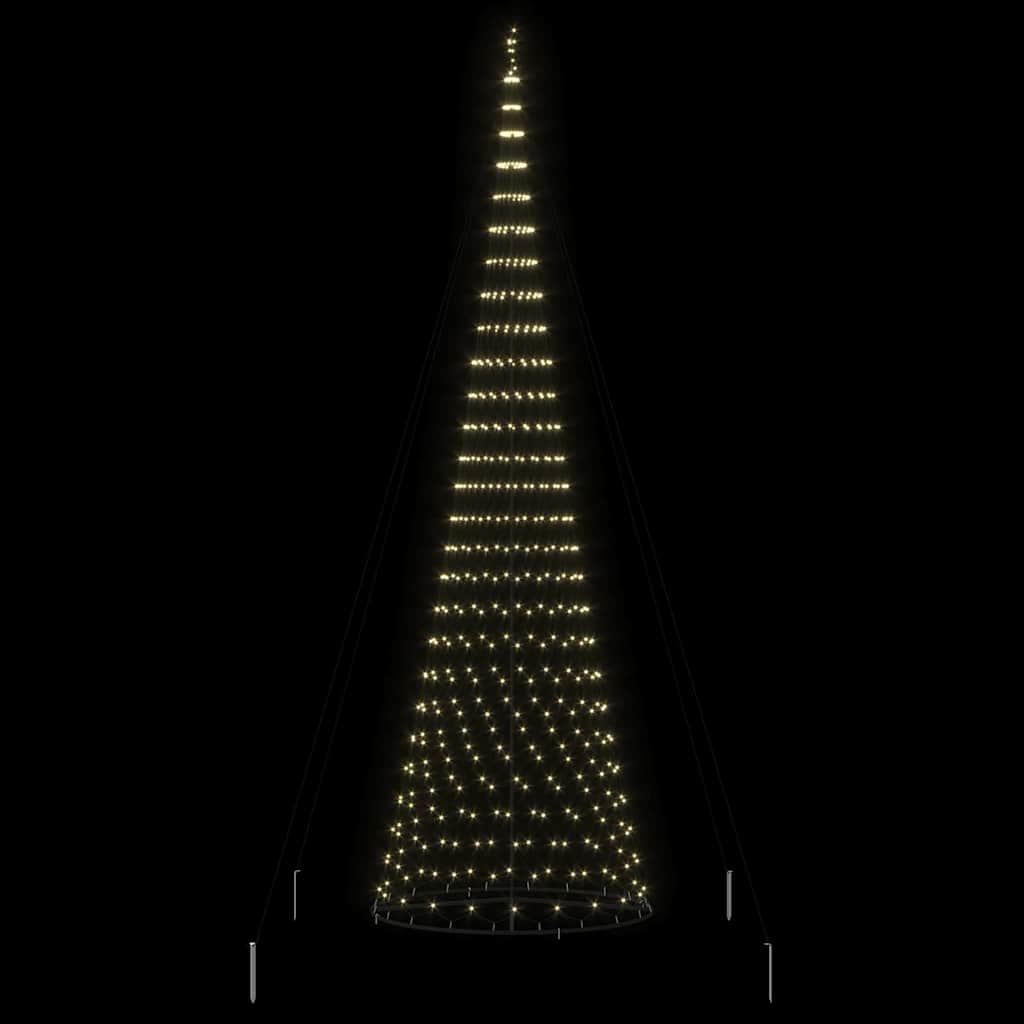 vidaXL Choinka świąteczna LED z podstawą Ciepła biel 500 cm Metal