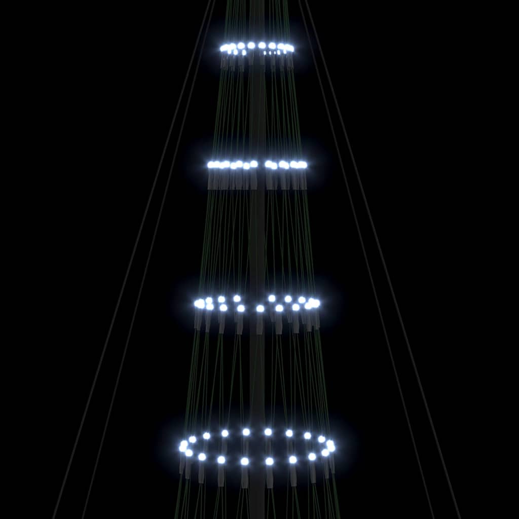 vidaXL Choinka świąteczna LED z podstawą Chłodna biel 500 cm Metal