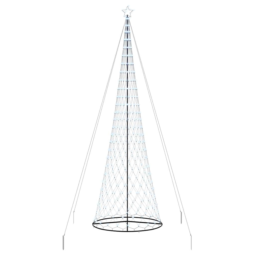 vidaXL Choinka świąteczna LED z podstawą Chłodna biel 500 cm Metal