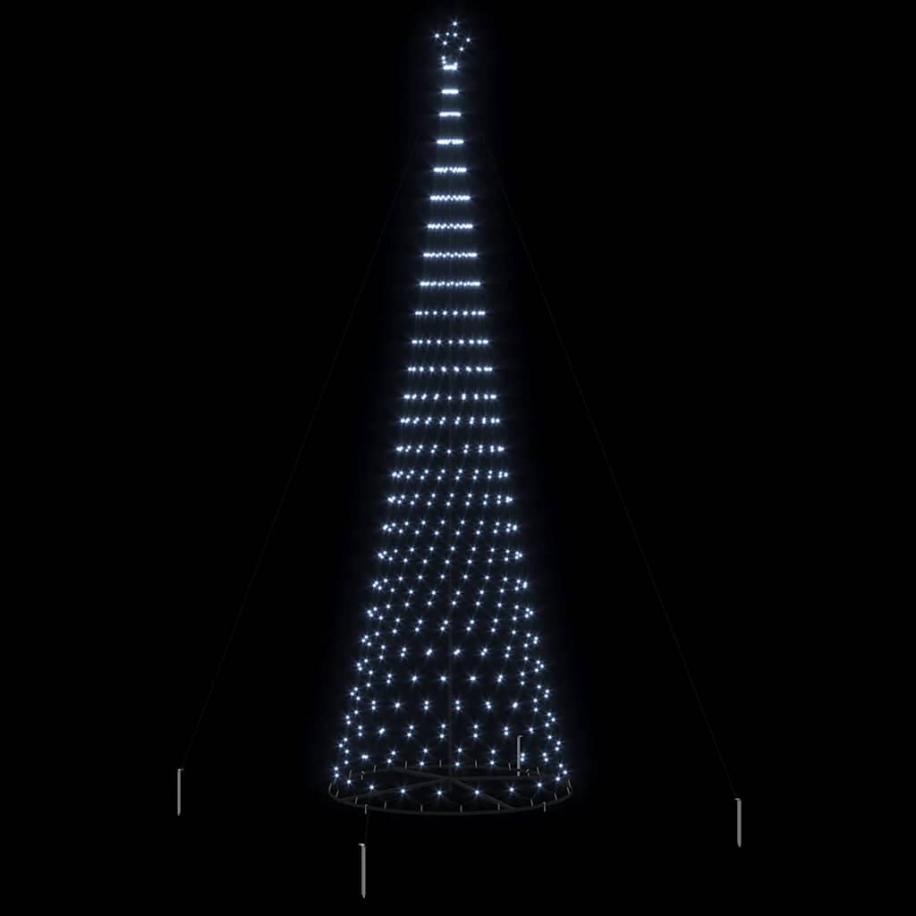 vidaXL Choinka świąteczna LED z podstawą Chłodna biel 500 cm Metal