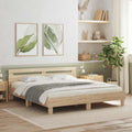 vidaXL Ramka łóżka z LED Sonoma 193 x 203 cm Materiał drewnopochodny