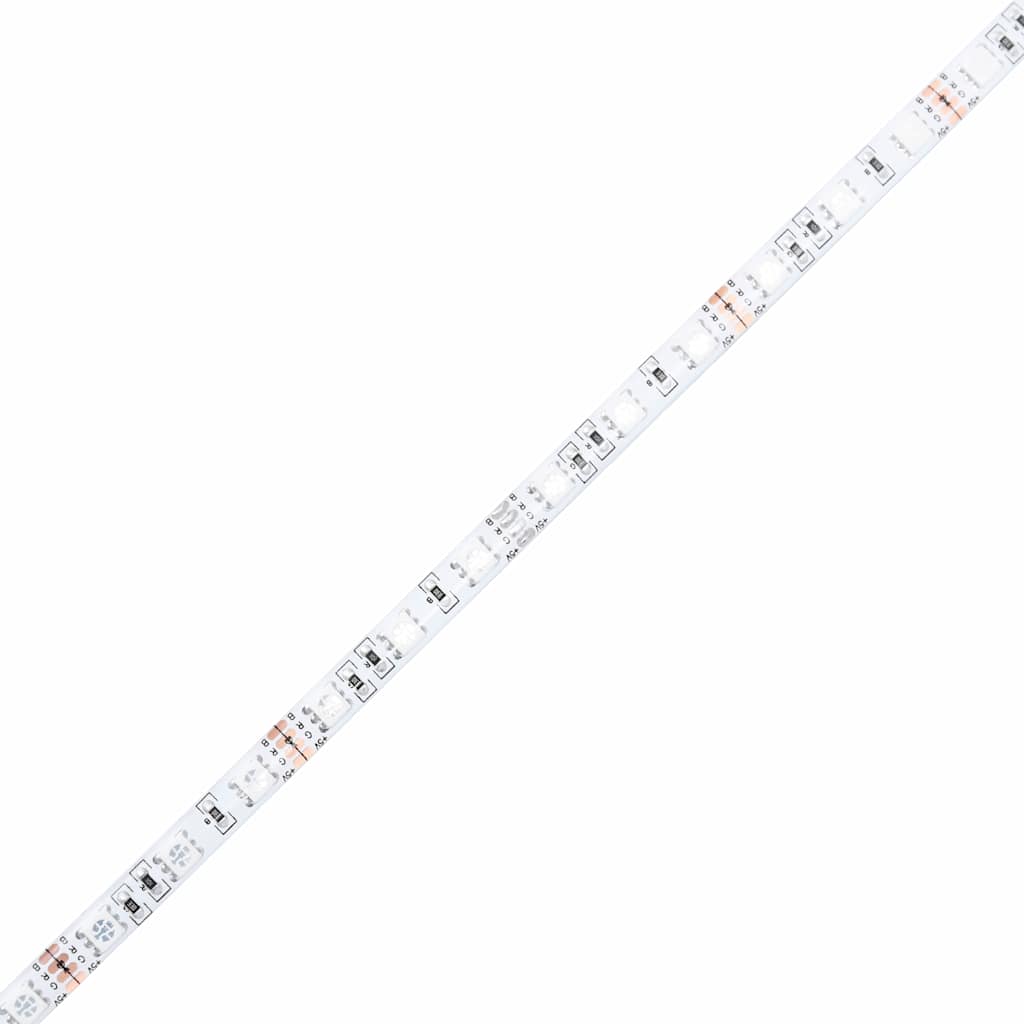 vidaXL Ramka łóżka z LED Biały 152 x 203 cm Materiał drewnopochodny