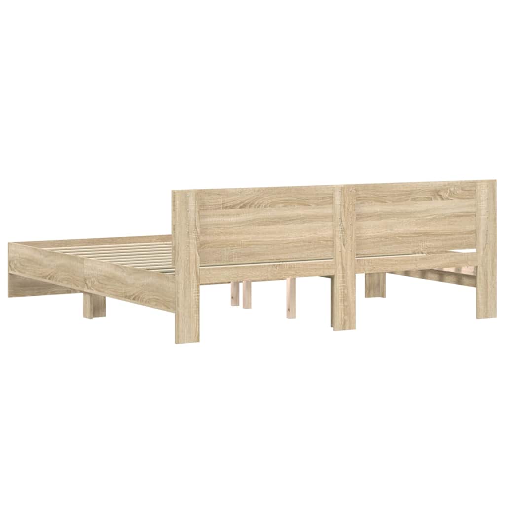 vidaXL Ramka łóżka Sonoma 193 x 203 cm Drewno inżynieryjne