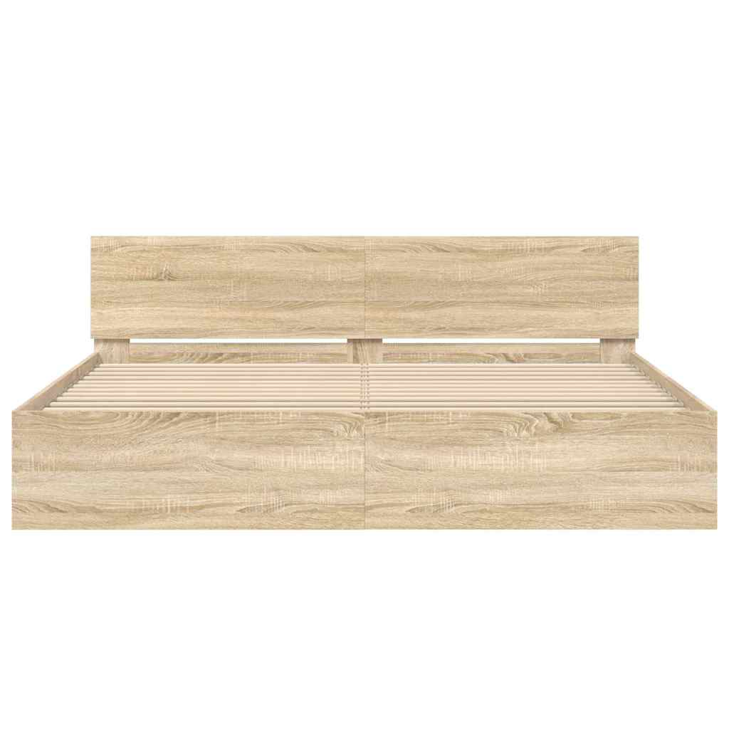 vidaXL Ramka łóżka Sonoma 193 x 203 cm Drewno inżynieryjne