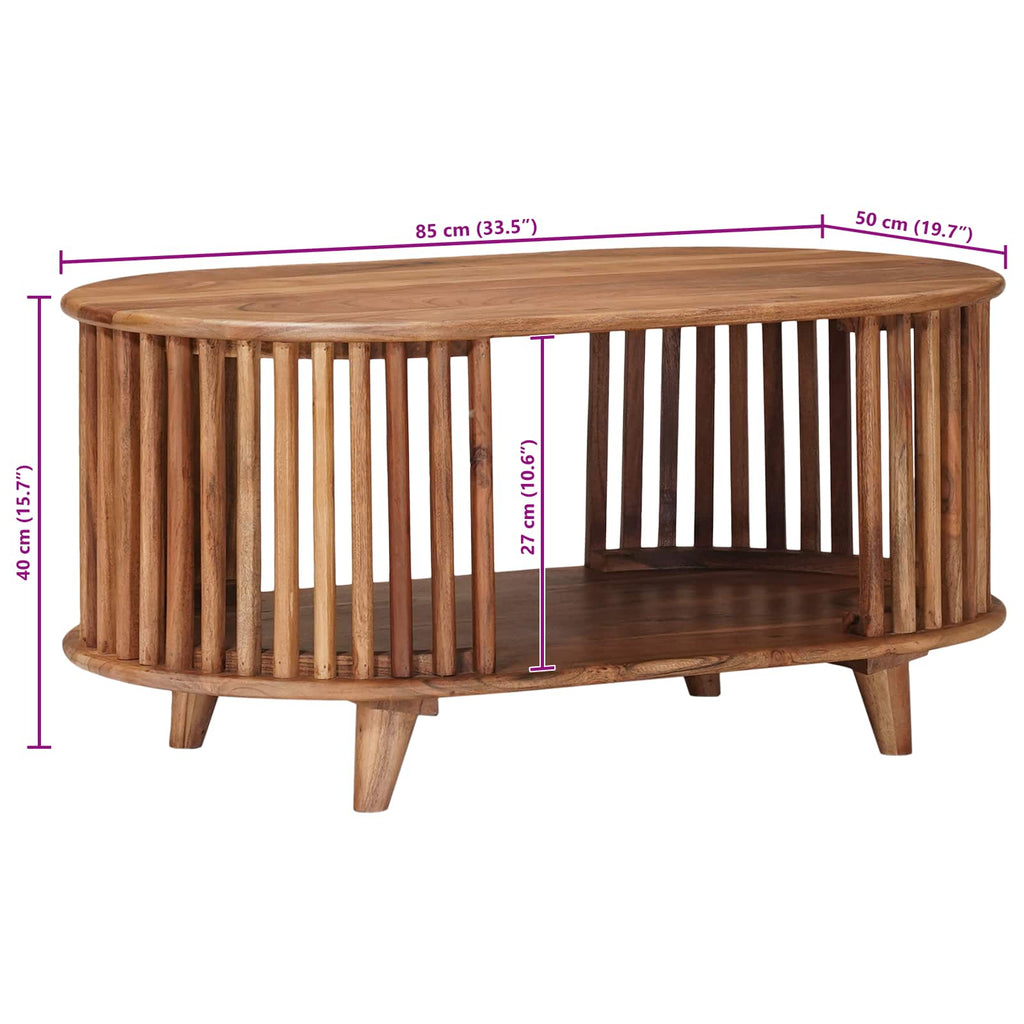 vidaXL Ręcznie robiony stół kawowy Ciemny teak 85 x 50 x 40 cm