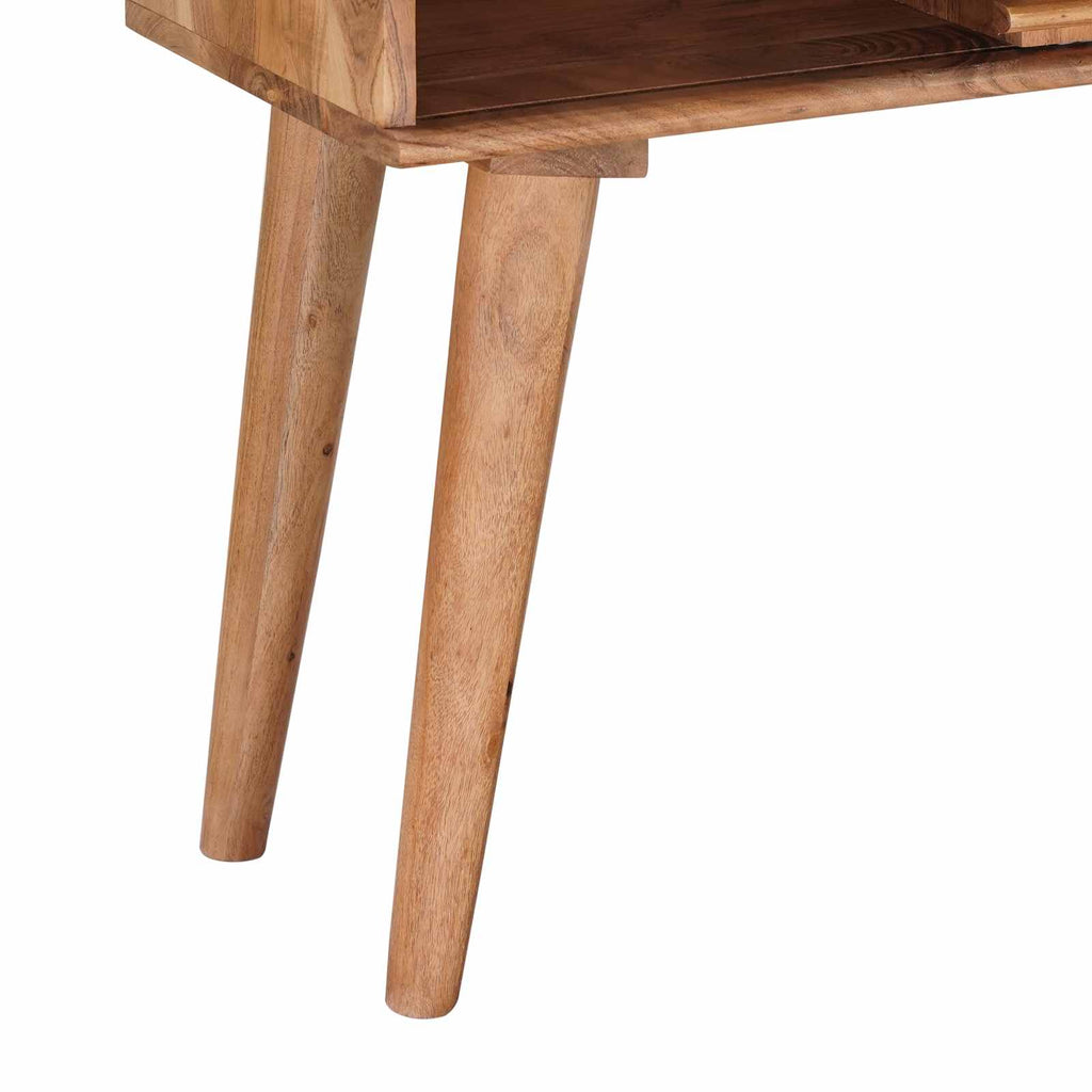 vidaXL Ręcznie robiony stolik końcowy Brąz tekowy 100 x 30 x 75 cm