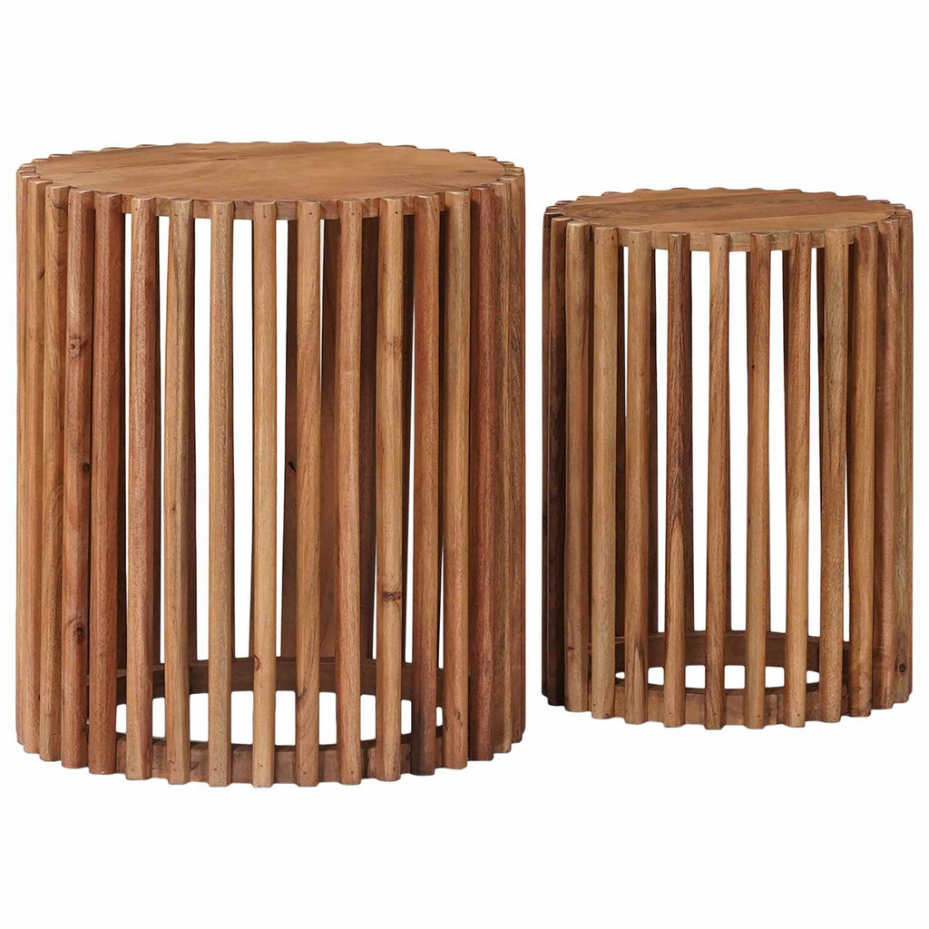 vidaXL Ręcznie robiony zestaw stolików bocznych 2 pcs Brąz teakowy