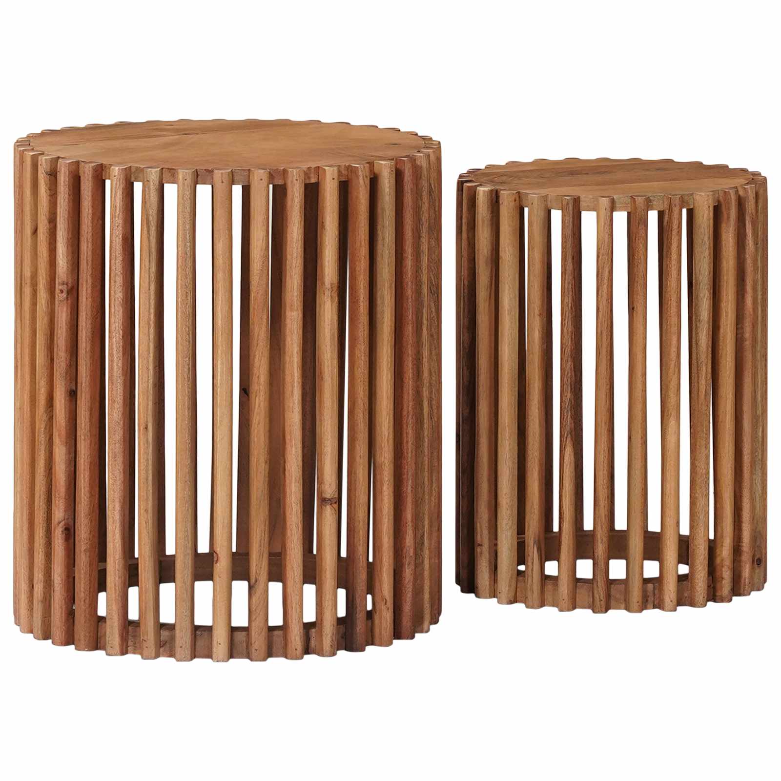 vidaXL Ręcznie robiony zestaw stolików bocznych 2 pcs Brąz teakowy