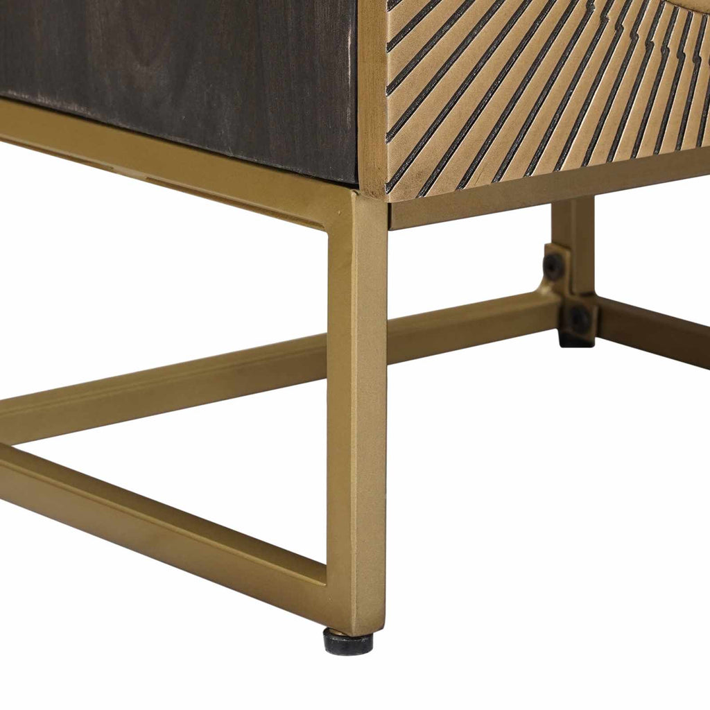 vidaXL Highboard Mosiądz 35 x 30 x 120 cm