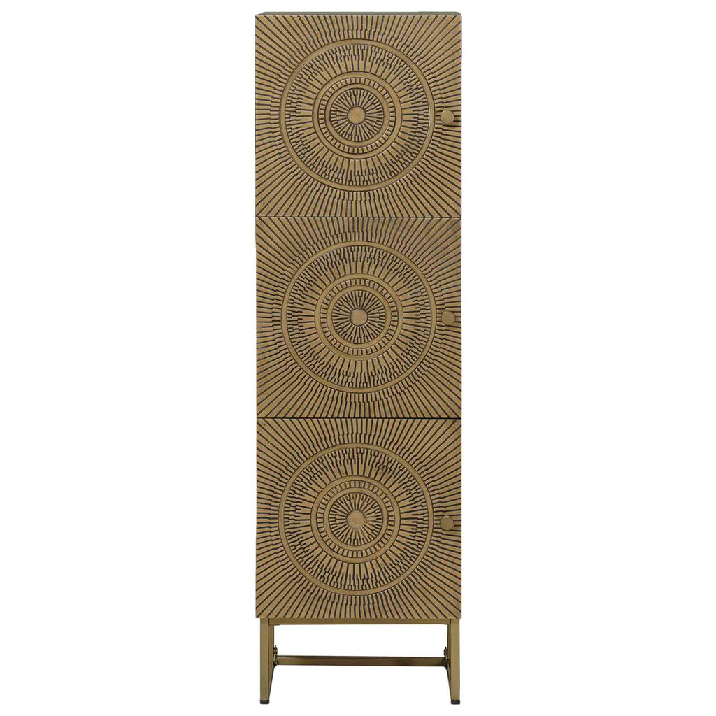 vidaXL Highboard Mosiądz 35 x 30 x 120 cm