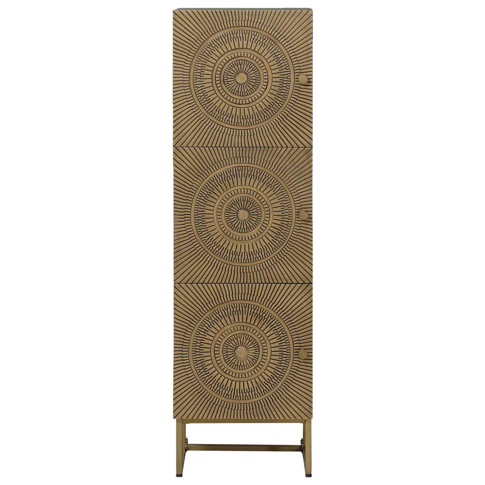 vidaXL Highboard Mosiądz 35 x 30 x 120 cm