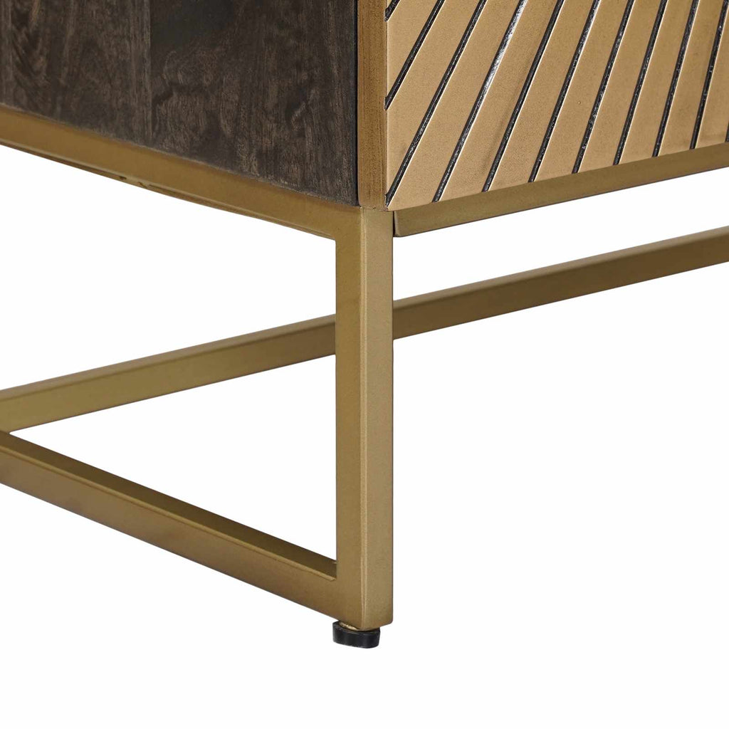 vidaXL Highboard Mosiądz 53,5 x 30 x 95 cm