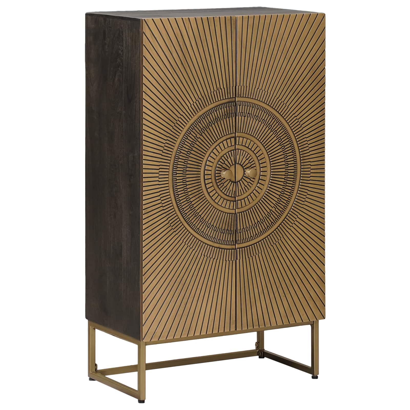 vidaXL Highboard Mosiądz 53,5 x 30 x 95 cm