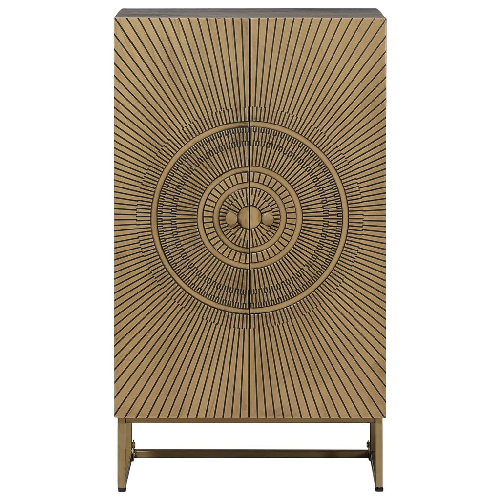 vidaXL Highboard Mosiądz 53,5 x 30 x 95 cm