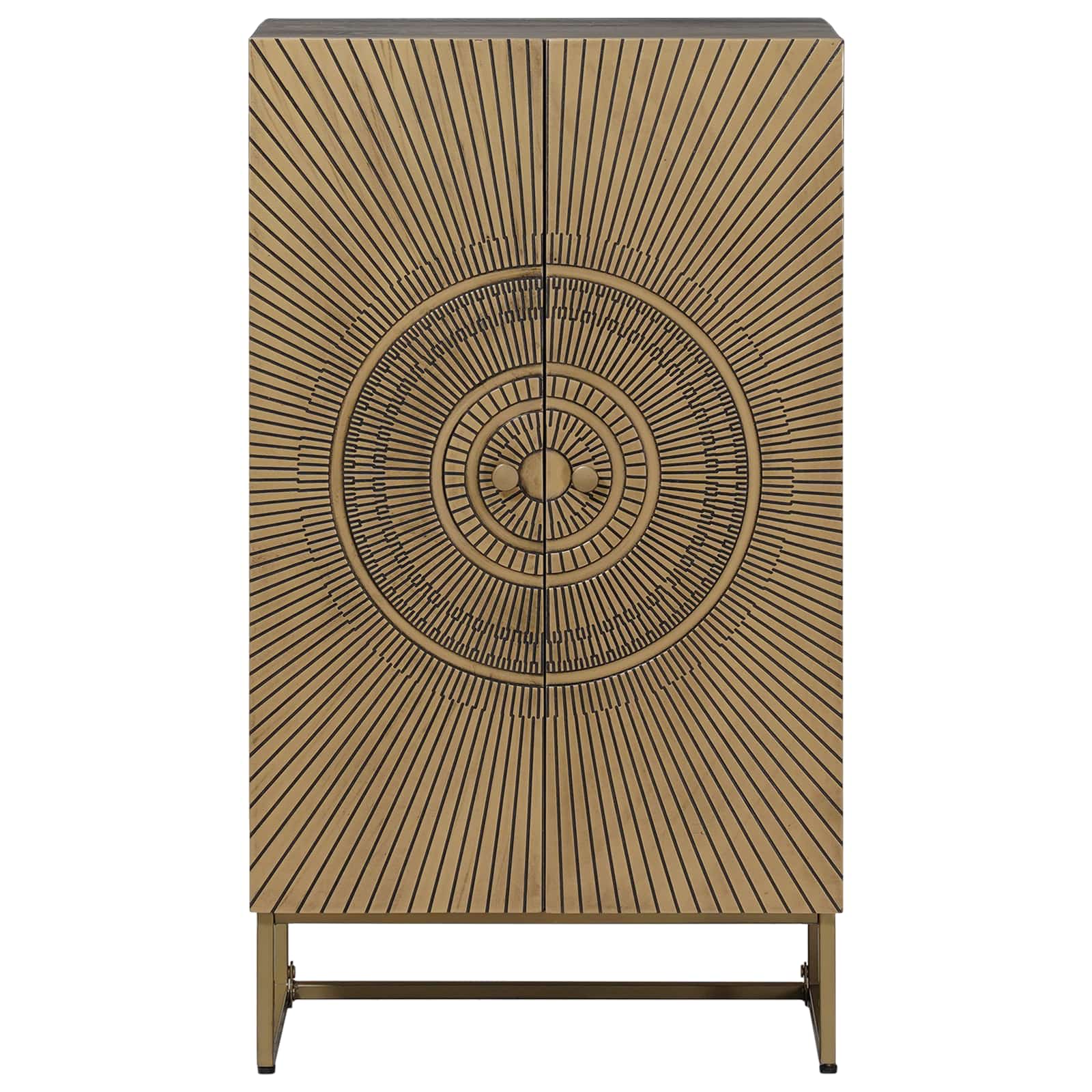 vidaXL Highboard Mosiądz 53,5 x 30 x 95 cm