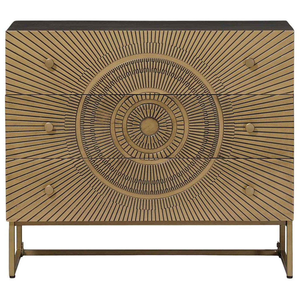 vidaXL Szafka z Szufladami z szufladą Mosiądz 75 x 30 x 65 cm