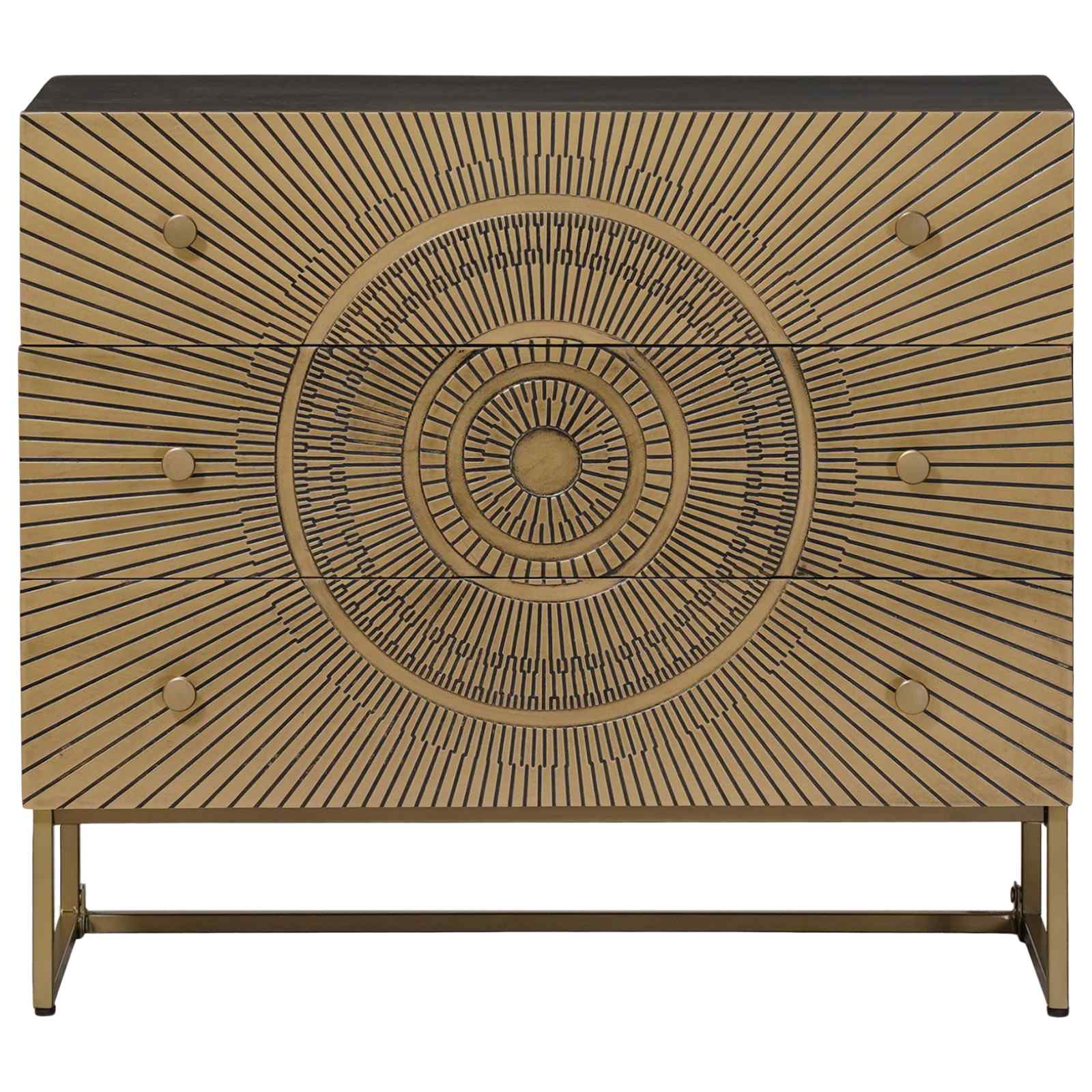 vidaXL Szafka z Szufladami z szufladą Mosiądz 75 x 30 x 65 cm