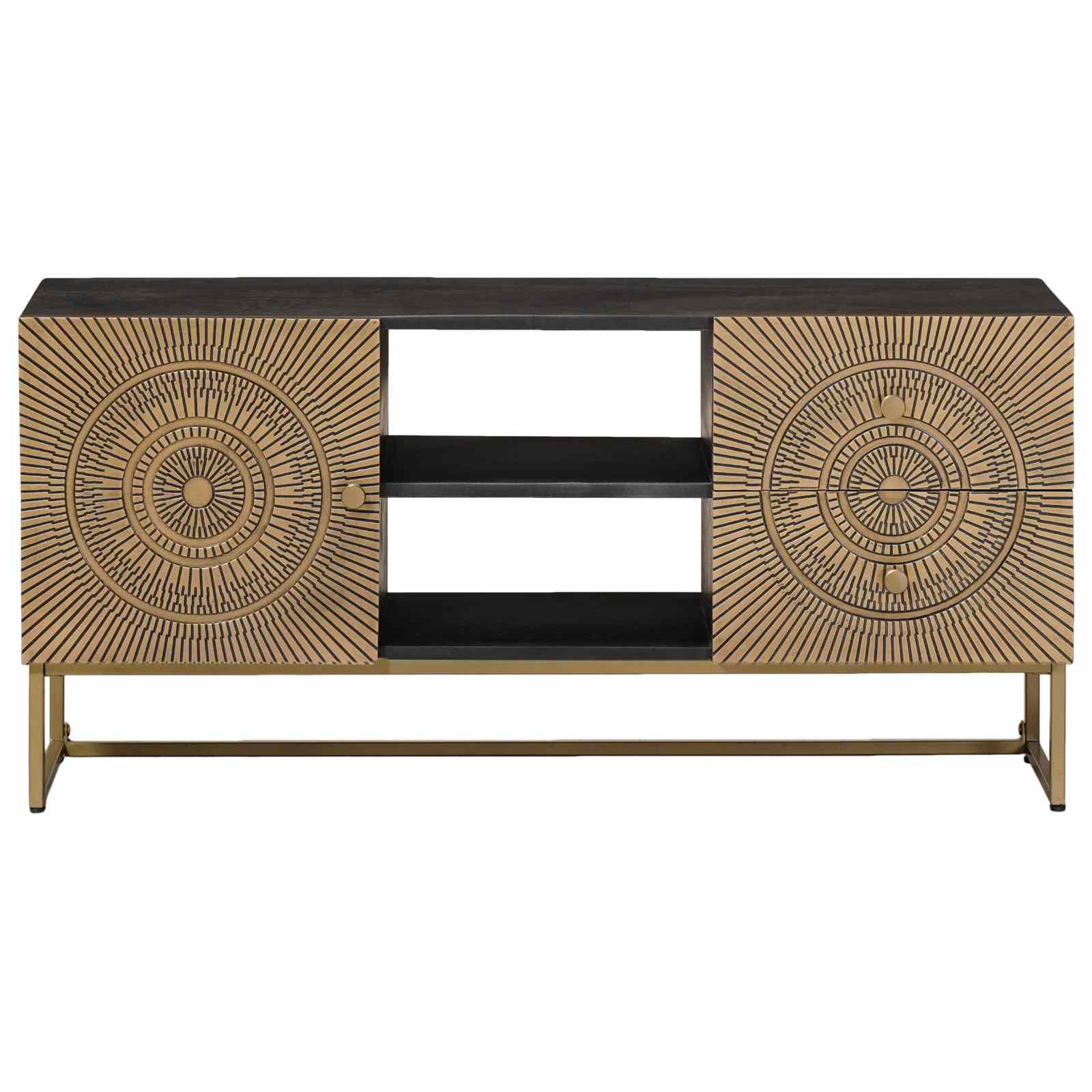 vidaXL Szafka pod telewizor z szufladą Mosiądz 105 x 30 x 50 cm