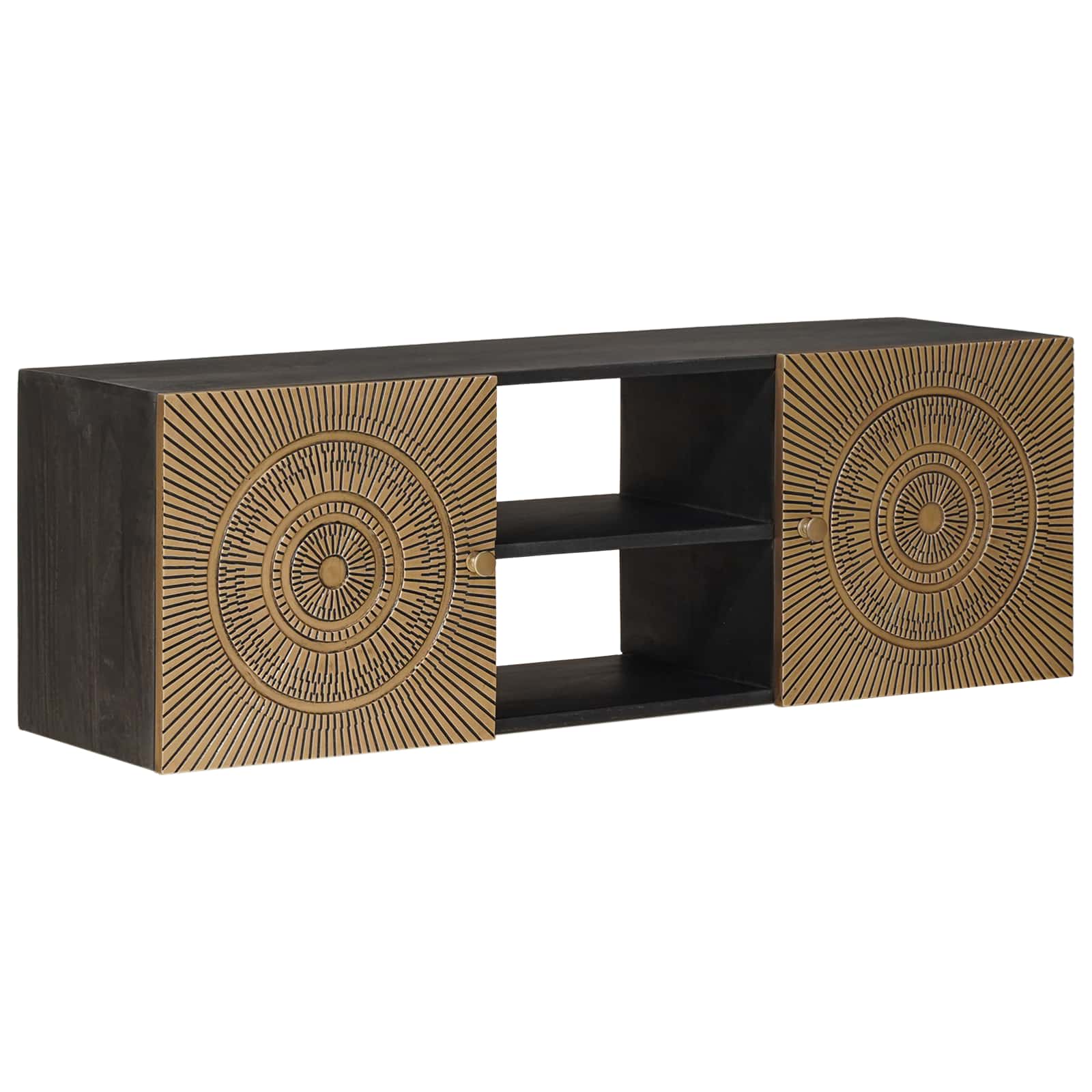 vidaXL Szafka pod telewizor z półką Mosiądz 105 x 30 x 35 cm