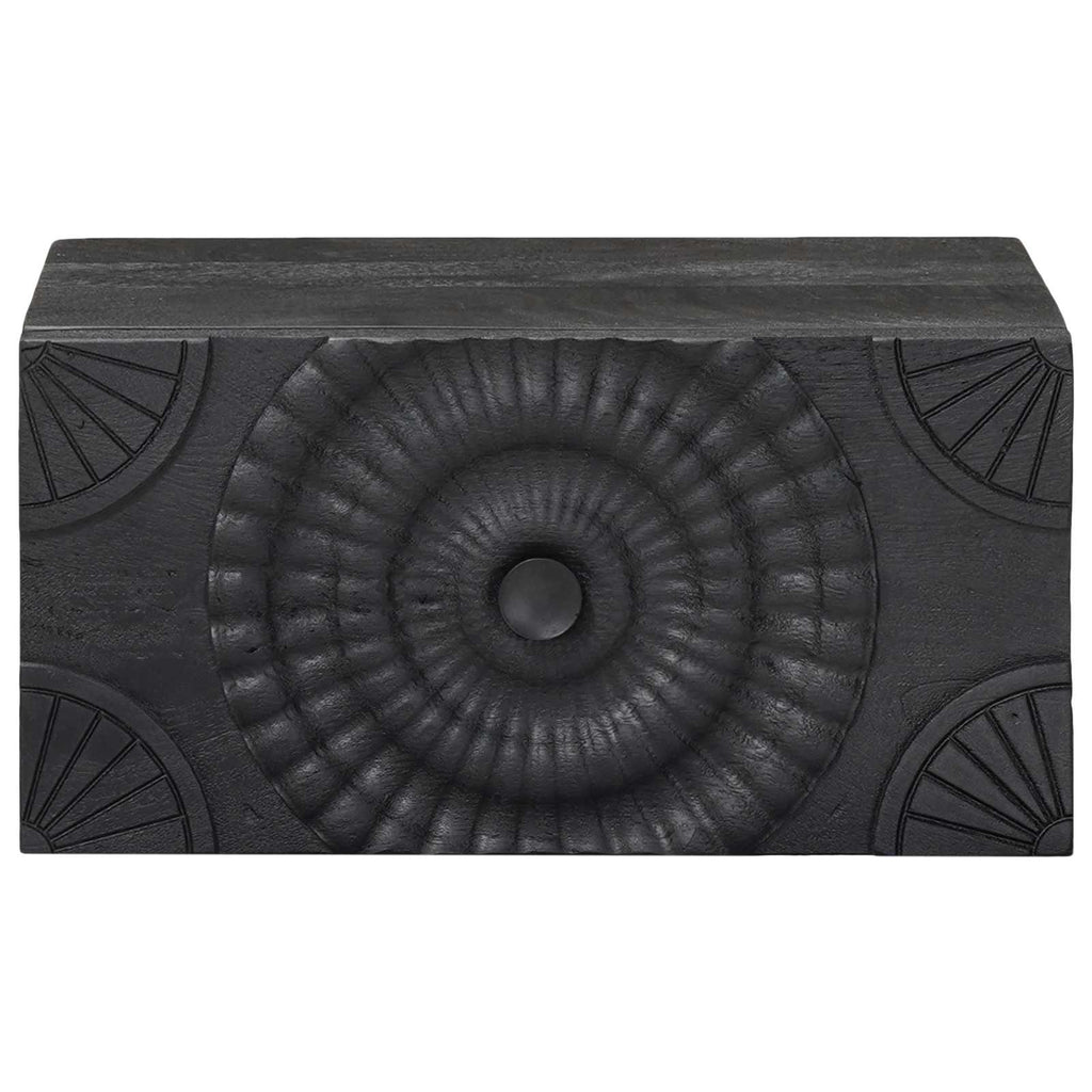 vidaXL Ręcznie wykonana szafka nocna Czarny 40 x 30 x 20 cm