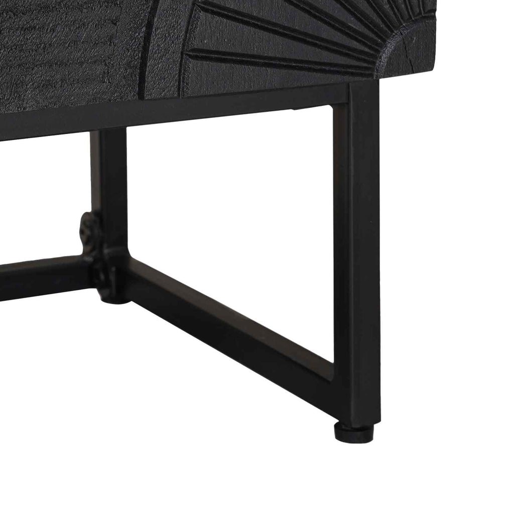 vidaXL Bufet Czarny 55 x 30 x 70 cm Drewno Mango i Drewno Inżynieryjne