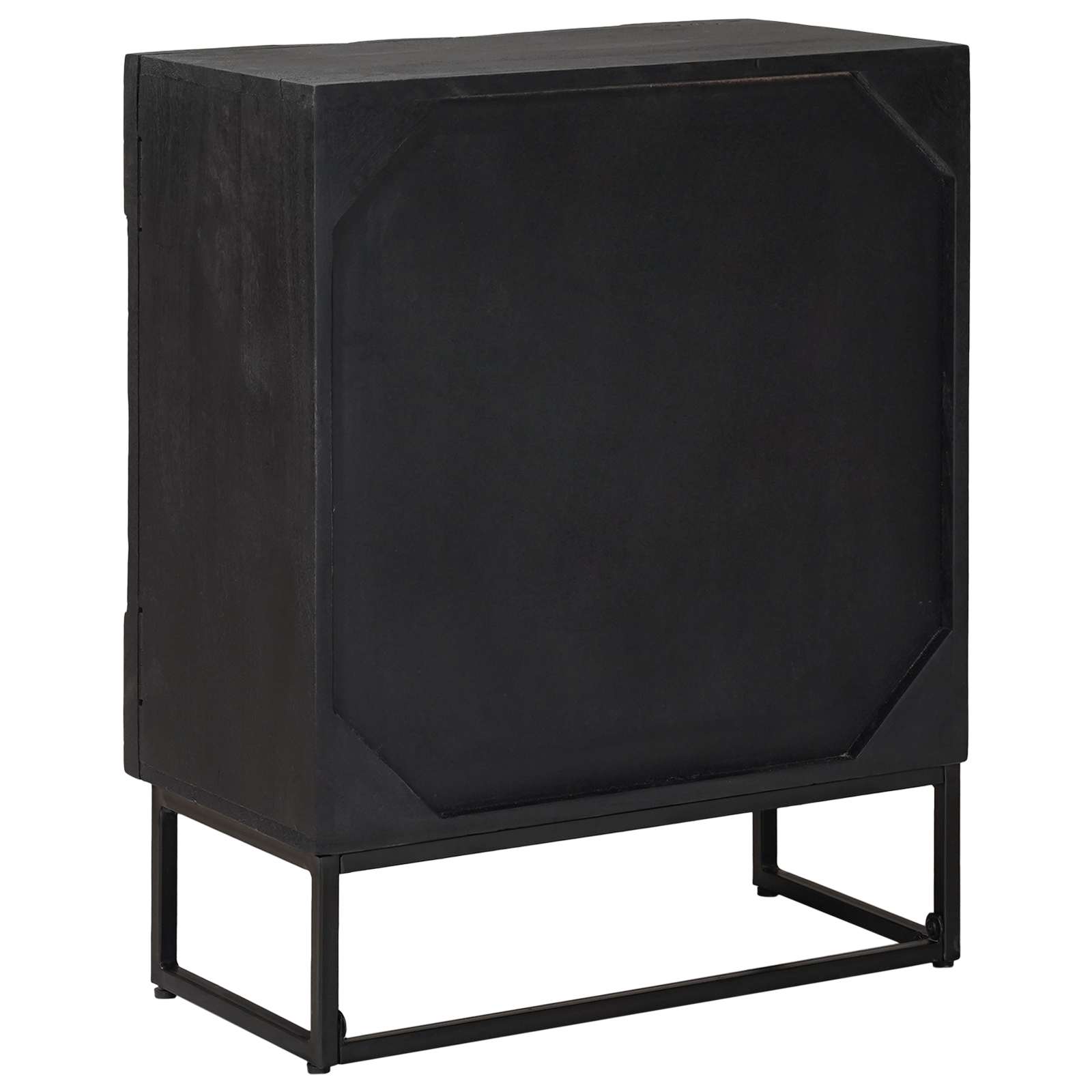 vidaXL Bufet Czarny 55 x 30 x 70 cm Drewno Mango i Drewno Inżynieryjne