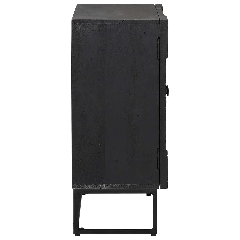 vidaXL Bufet Czarny 55 x 30 x 70 cm Drewno Mango i Drewno Inżynieryjne