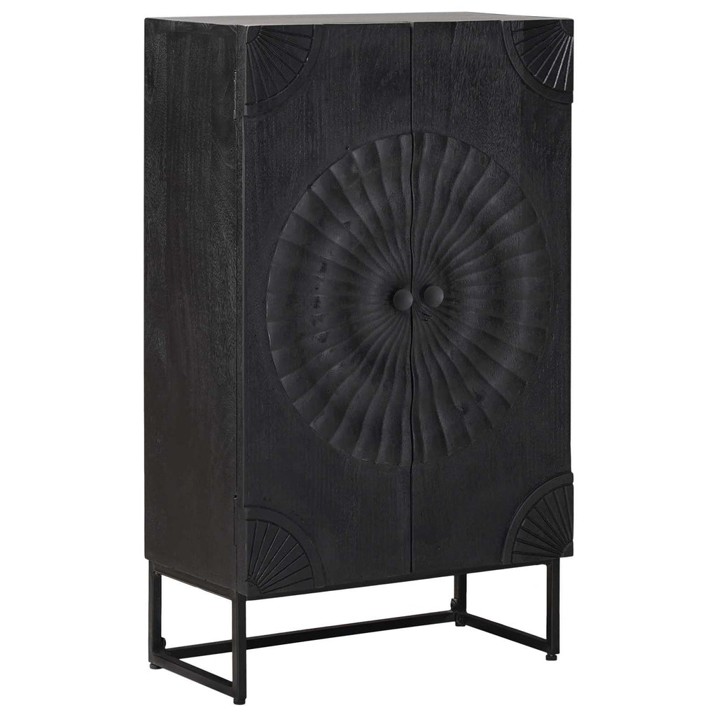 vidaXL Highboard Czarny 55 x 30 x 95 cm