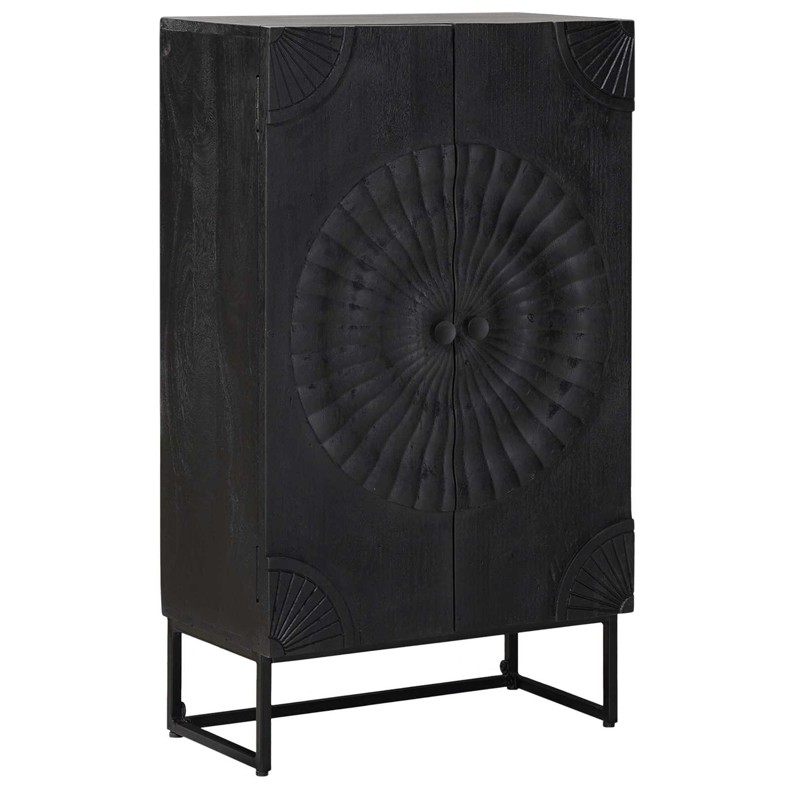 vidaXL Highboard Czarny 55 x 30 x 95 cm