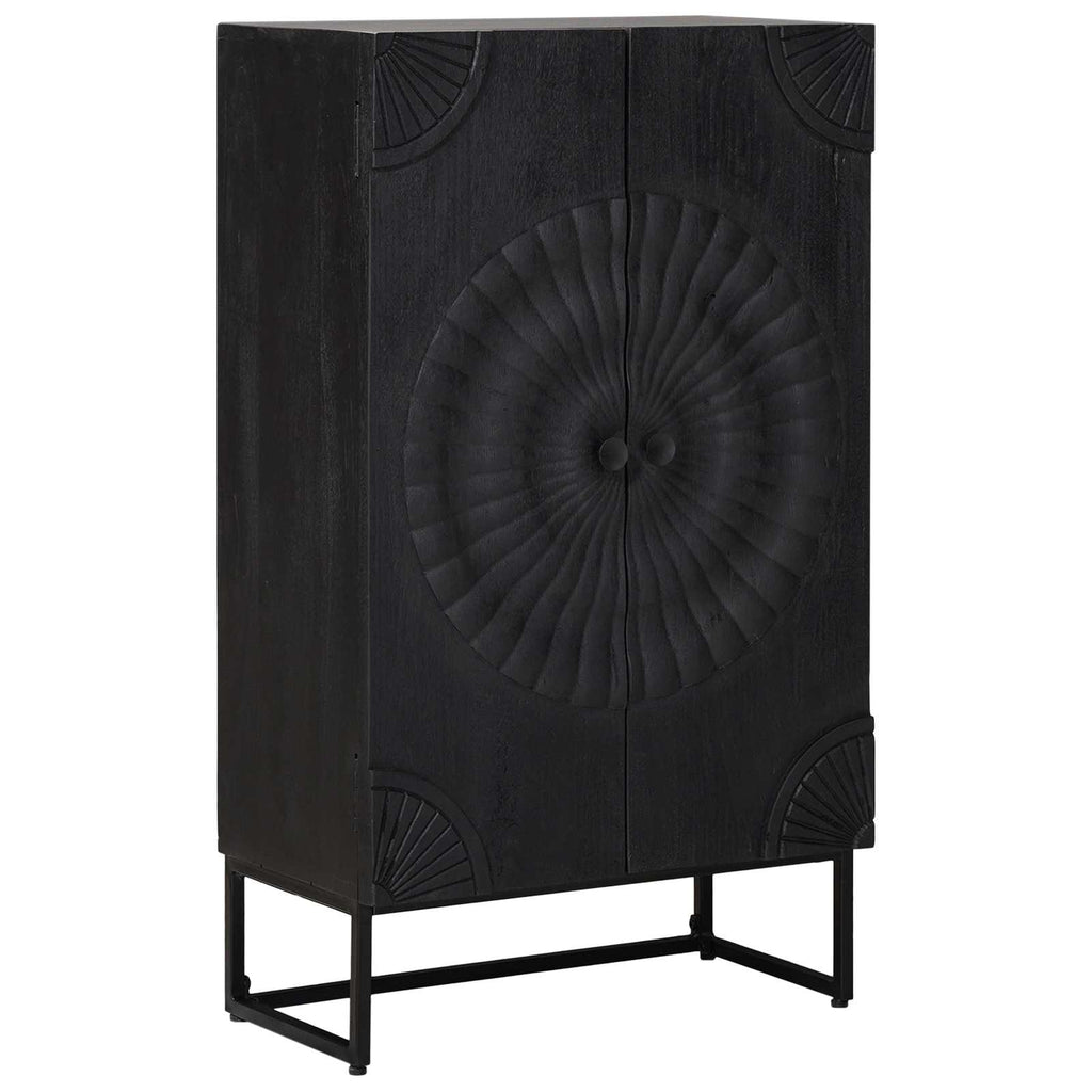 vidaXL Highboard Czarny 55 x 30 x 95 cm