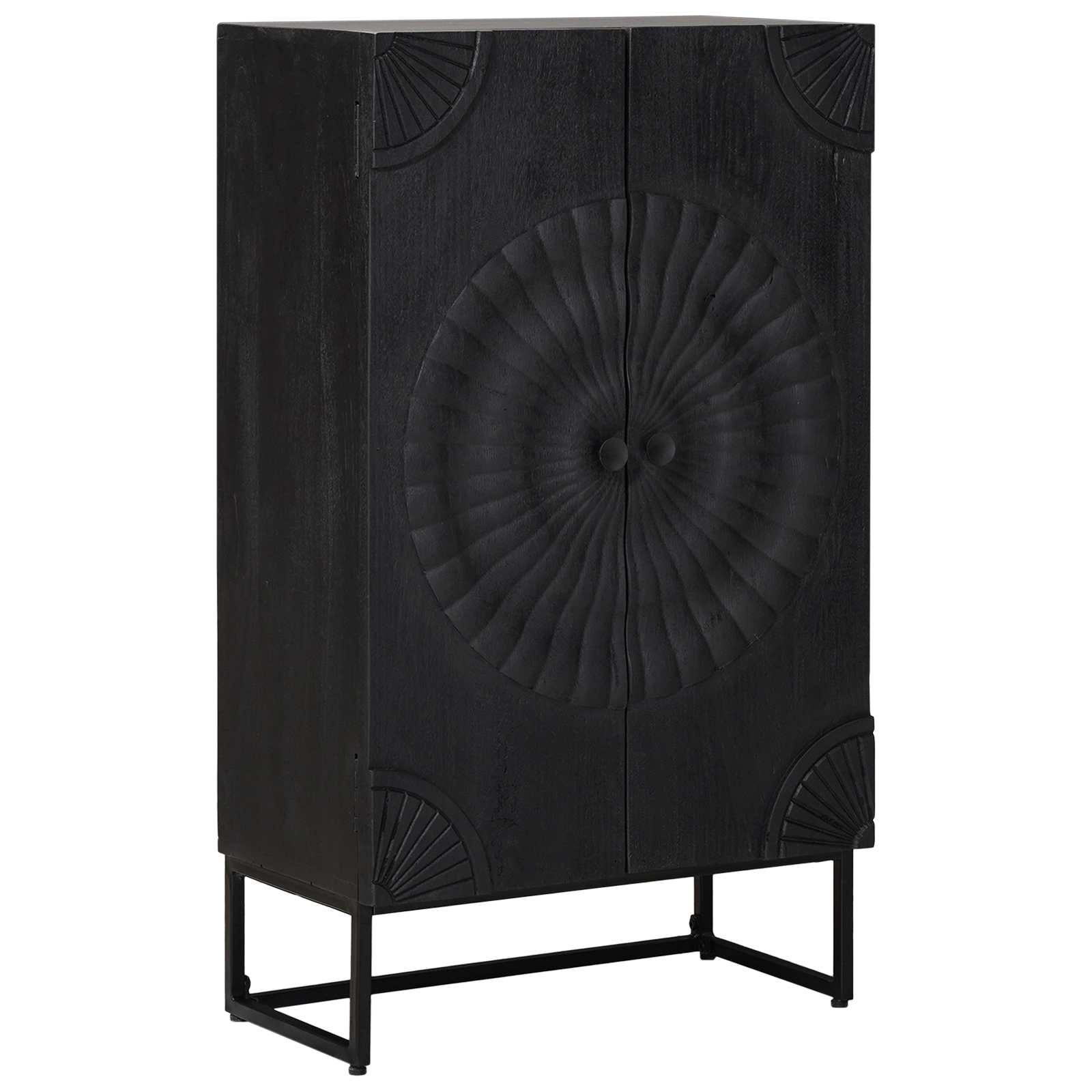 vidaXL Highboard Czarny 55 x 30 x 95 cm