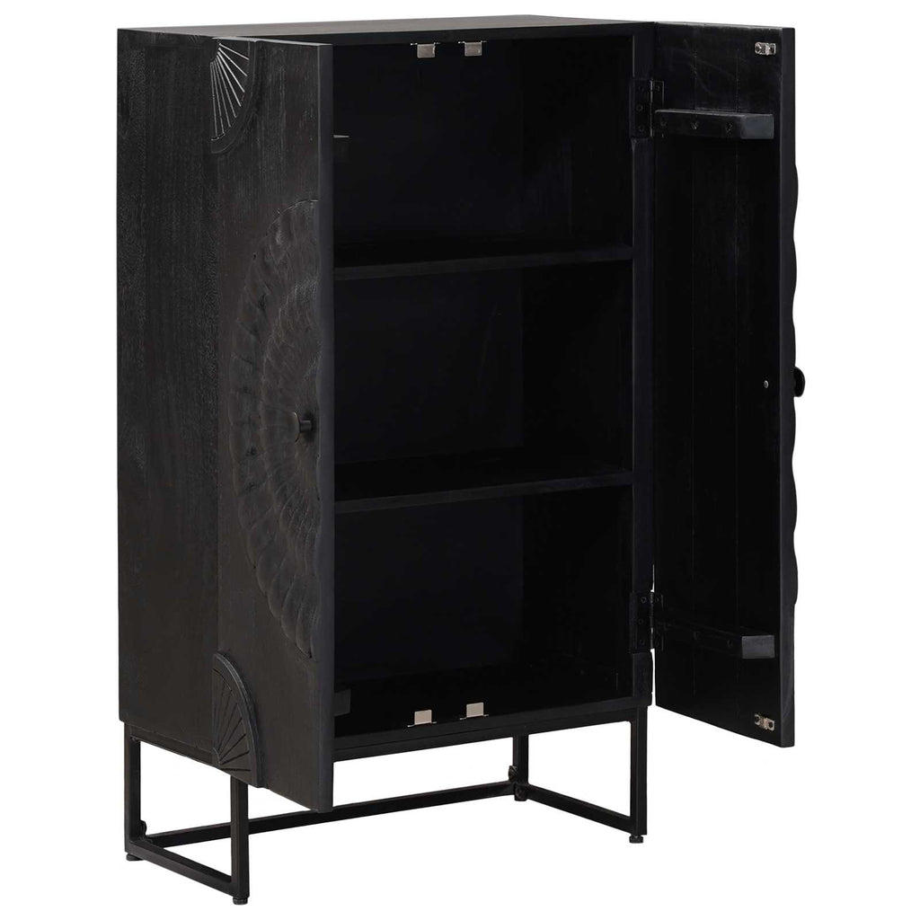 vidaXL Highboard Czarny 55 x 30 x 95 cm