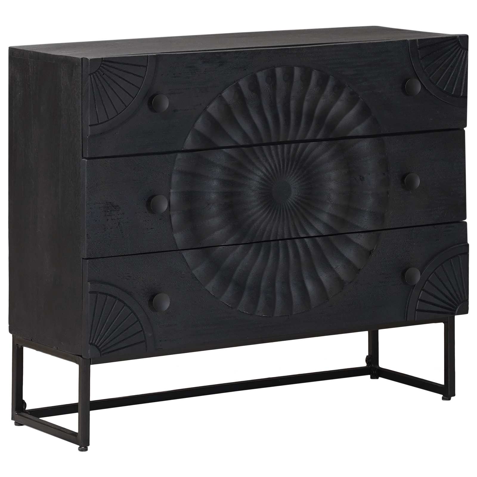 vidaXL Szafka z Szufladami z szufladą Czarny 75 x 30 x 65 cm