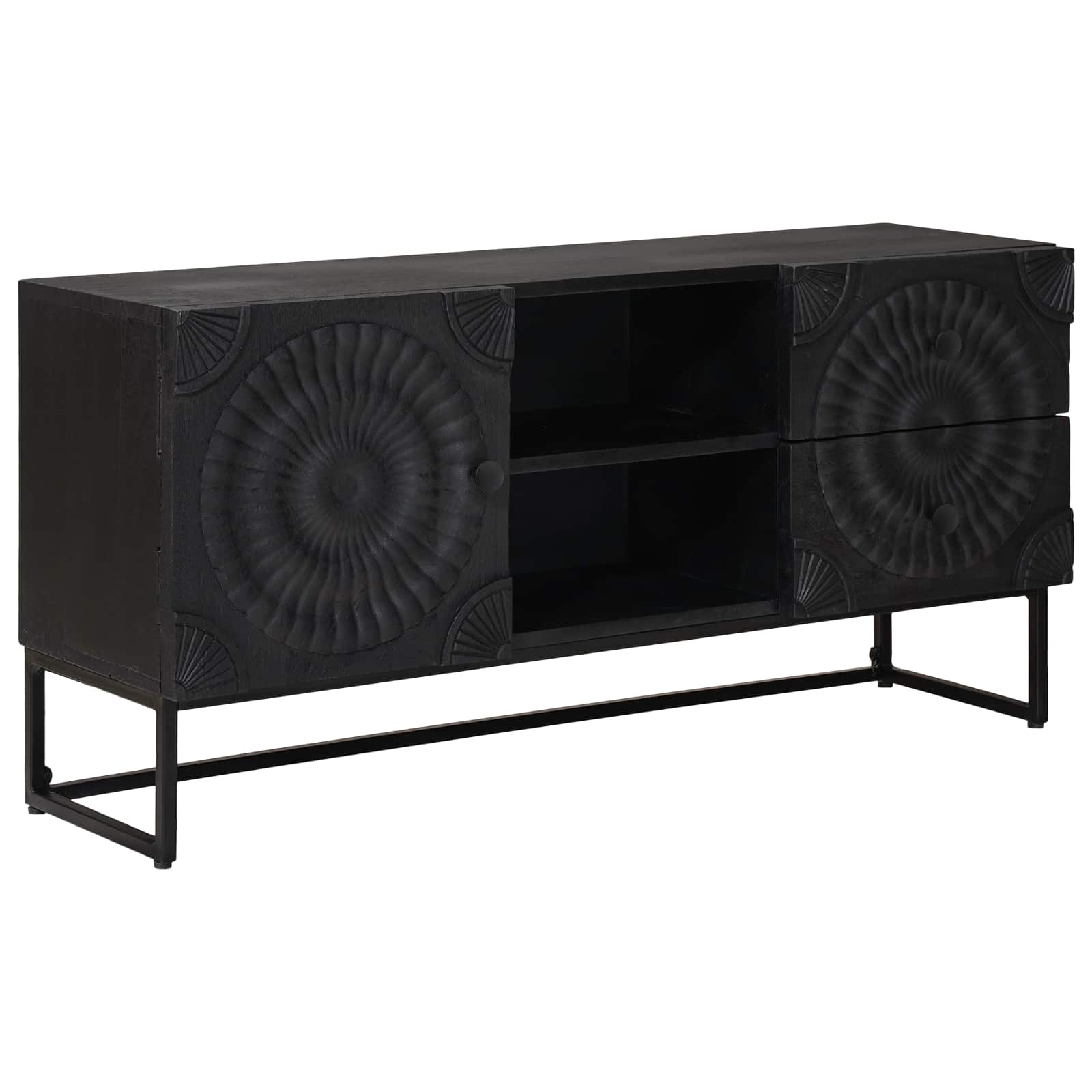 vidaXL Szafka pod telewizor z szufladą z półką Czarny 105 x 30 x 54 cm