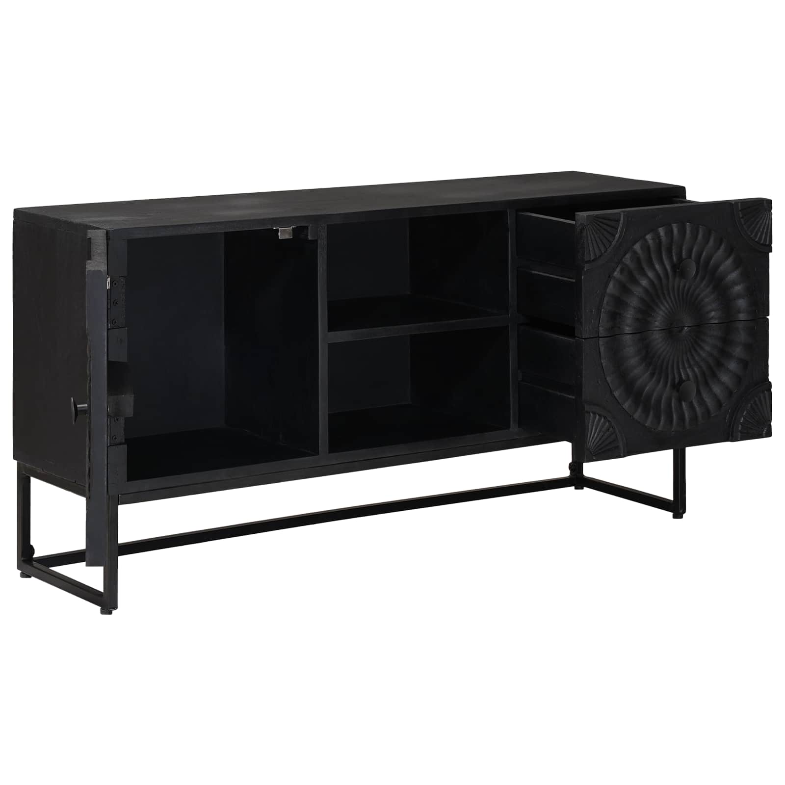vidaXL Szafka pod telewizor z szufladą z półką Czarny 105 x 30 x 54 cm