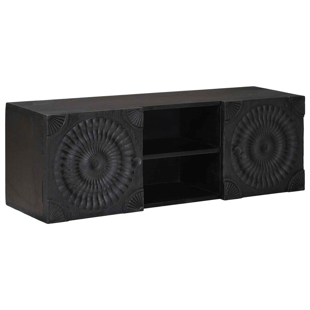 vidaXL Szafka pod telewizor z półką z drzwiami Czarny 105 x 30 x 35 cm