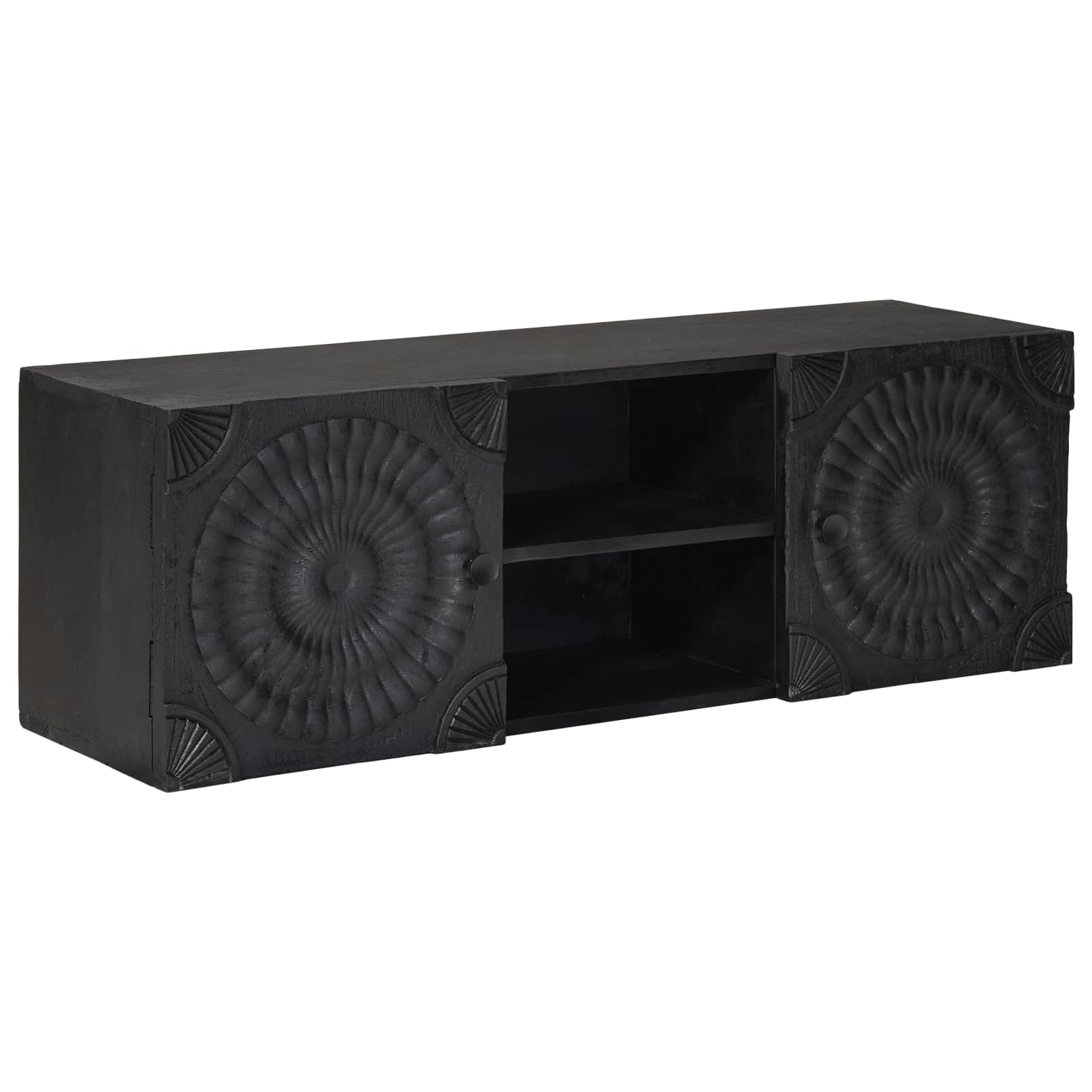 vidaXL Szafka pod telewizor z półką z drzwiami Czarny 105 x 30 x 35 cm
