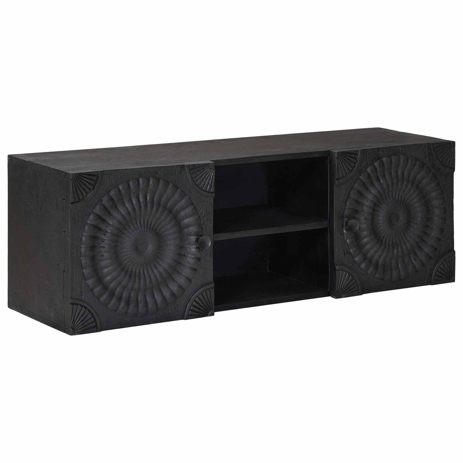vidaXL Szafka pod telewizor z półką z drzwiami Czarny 105 x 30 x 35 cm
