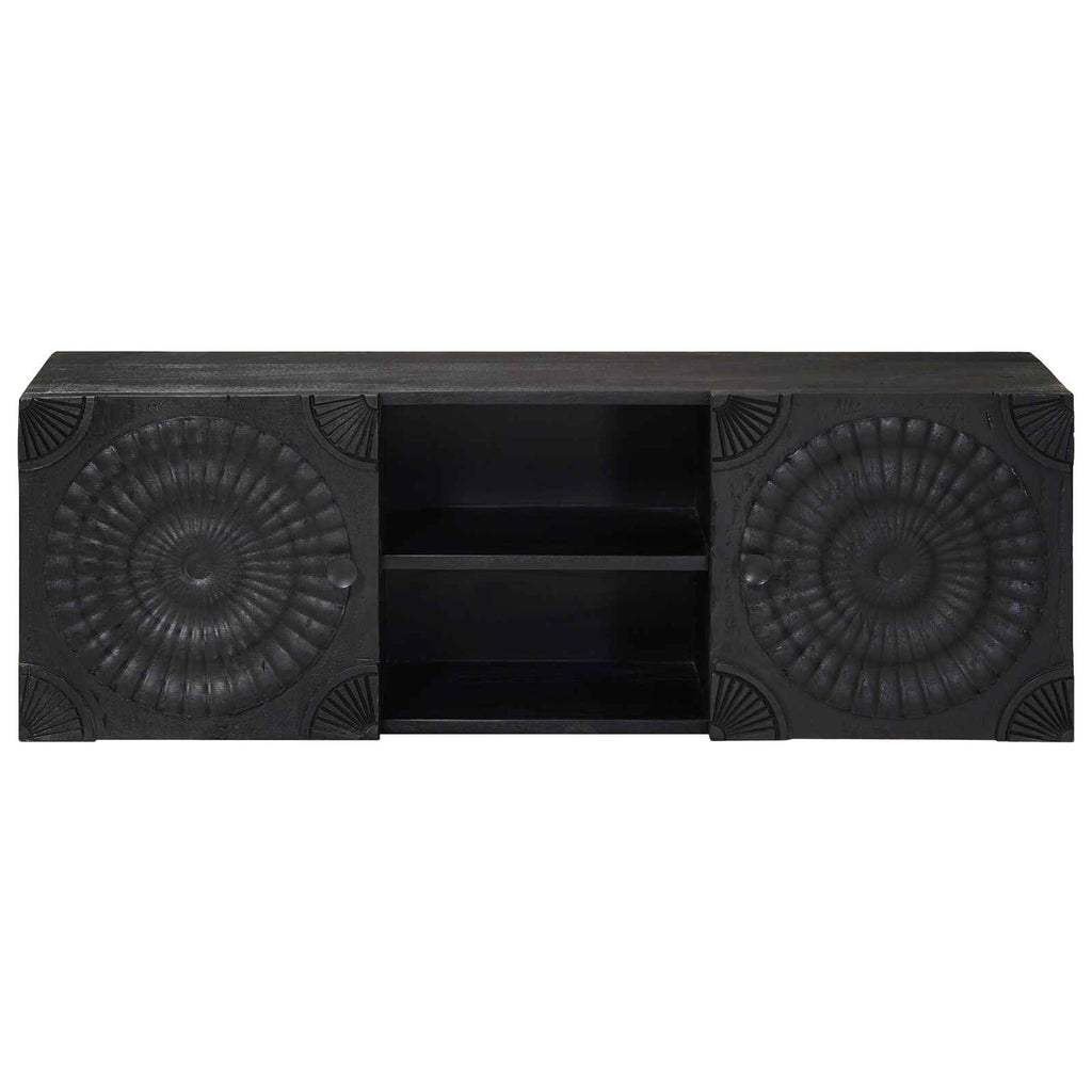 vidaXL Szafka pod telewizor z półką z drzwiami Czarny 105 x 30 x 35 cm