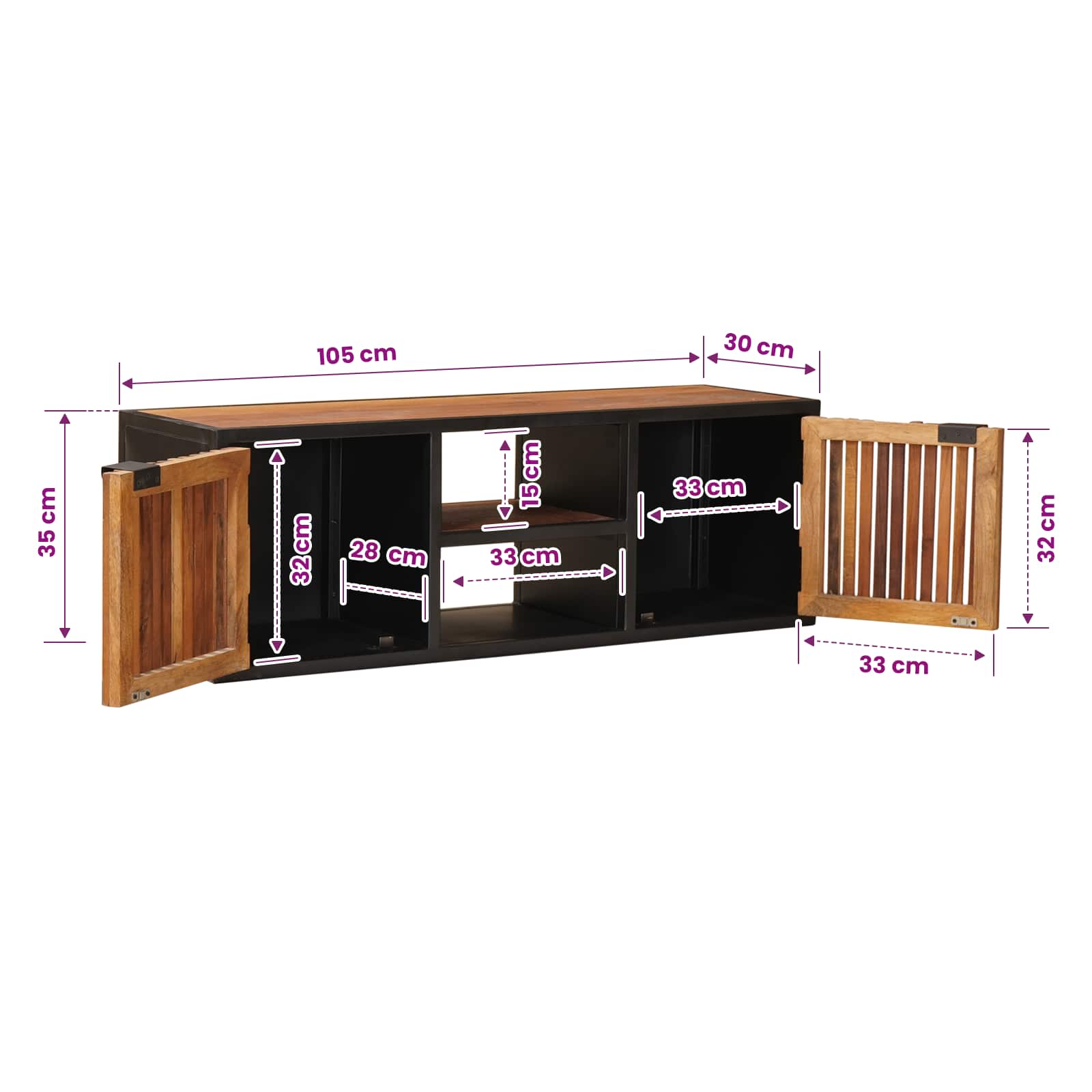 vidaXL Szafka pod telewizor z półką z przechowywaniem 105 x 30 x 35 cm