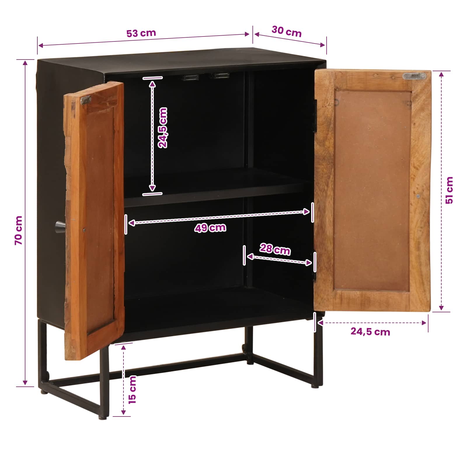 vidaXL Bufet 53 x 30 x 70 cm