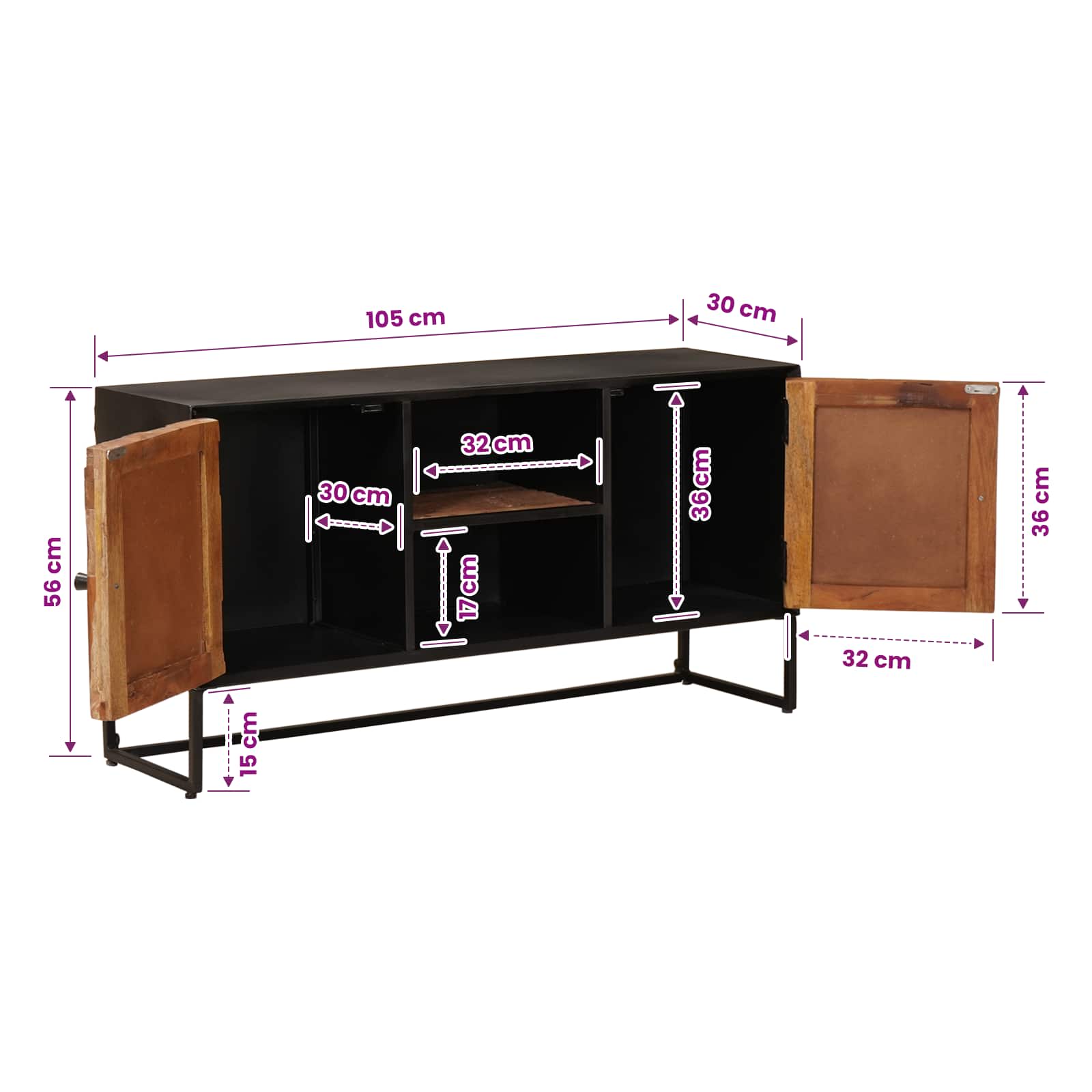 vidaXL Bufet 105 x 30 x 55 cm