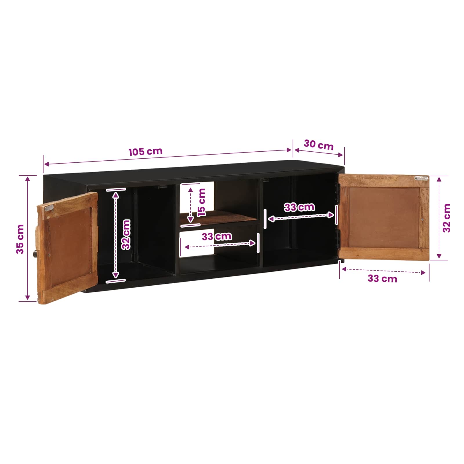 vidaXL Szafka pod telewizor z półką z przechowywaniem 105 x 30 x 35 cm