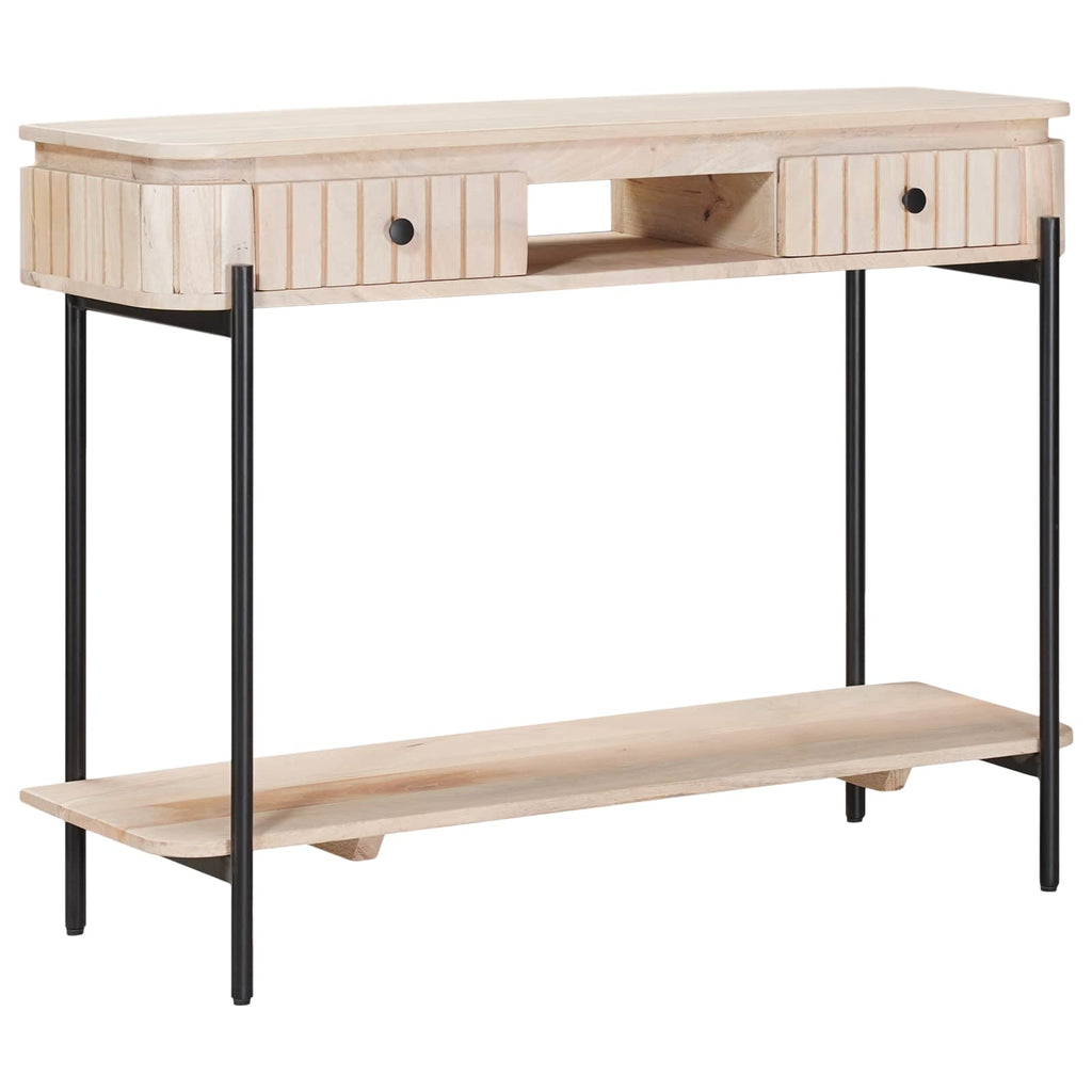 vidaXL Ręcznie robiony stolik końcowy Biały 100 x 30 x 76 cm